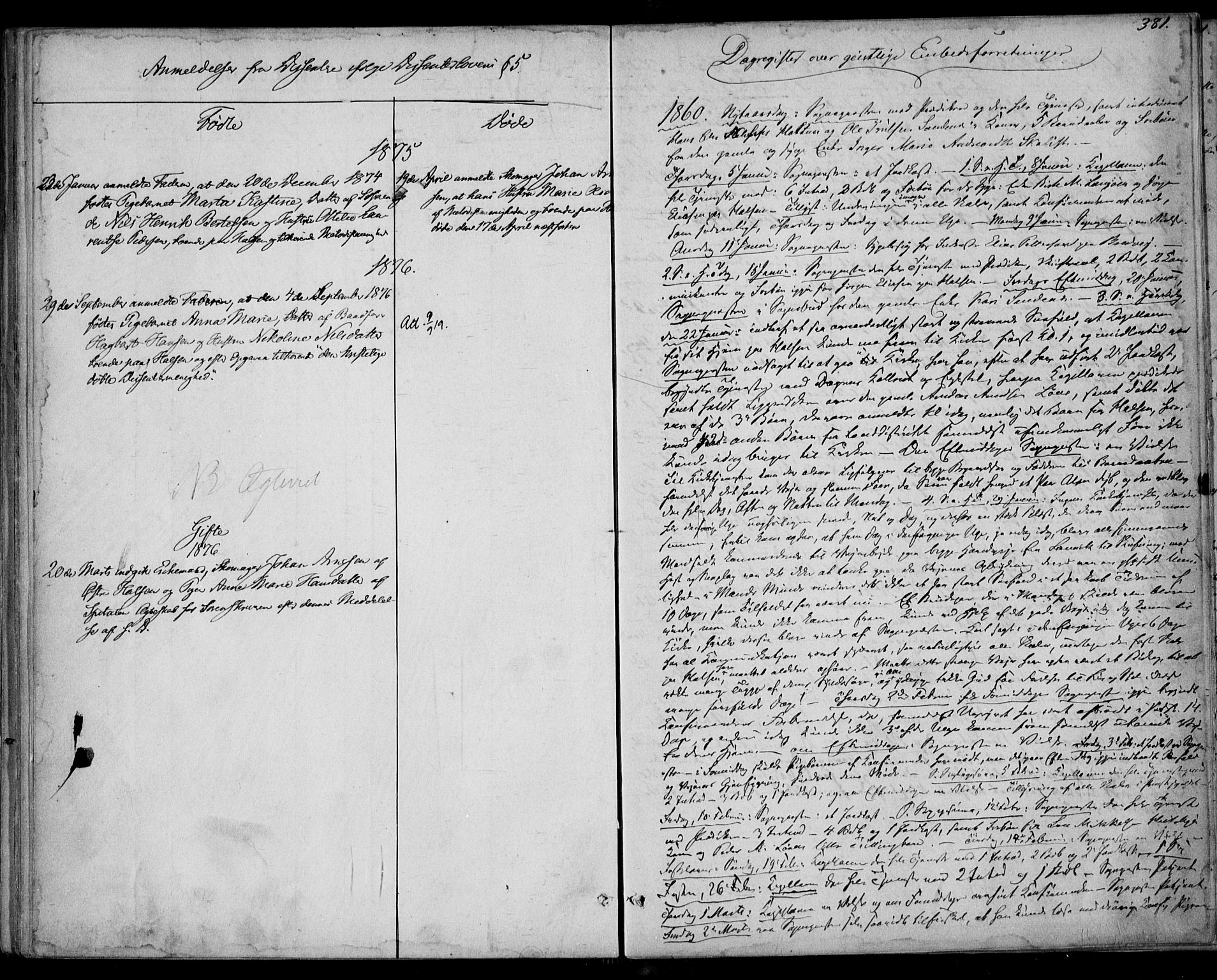 Tjølling kirkebøker, AV/SAKO-A-60/F/Fa/L0007: Ministerialbok nr. 7, 1860-1876, s. 381