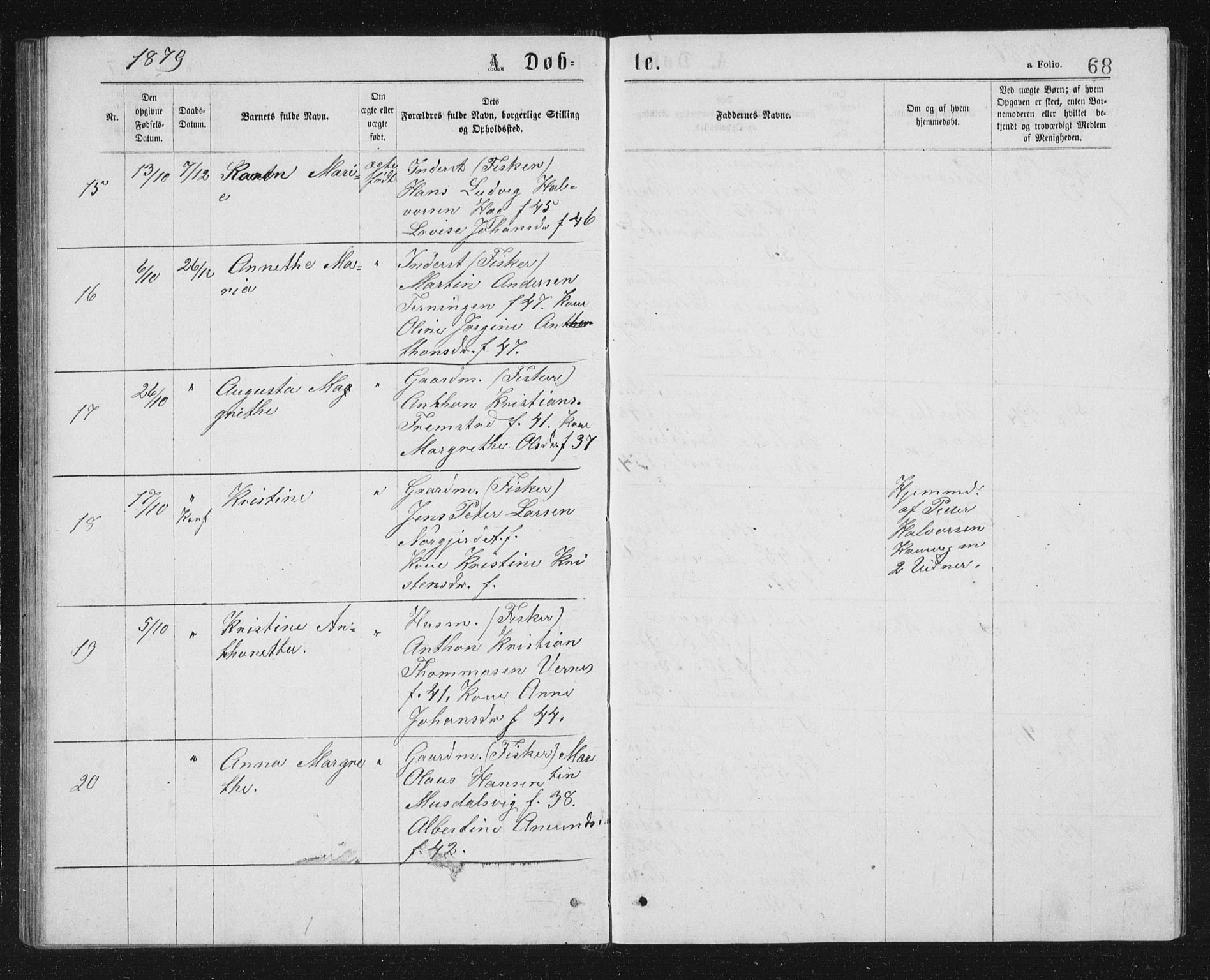 Ministerialprotokoller, klokkerbøker og fødselsregistre - Sør-Trøndelag, AV/SAT-A-1456/662/L0756: Klokkerbok nr. 662C01, 1869-1891, s. 68