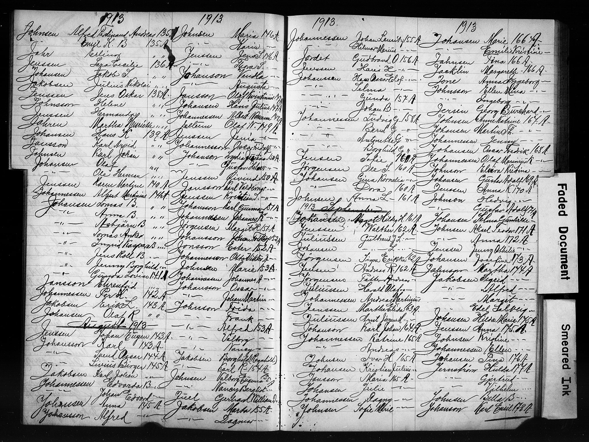 Oslo politidistrikt, AV/SAO-A-10085/E/Ee/Eefa/L0011: Register til emigrantprotokollene, 1910-1914
