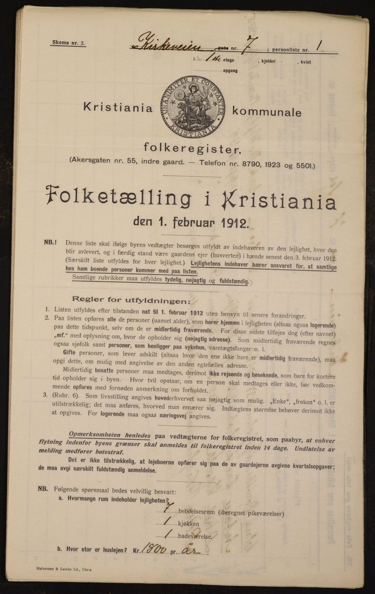 OBA, Kommunal folketelling 1.2.1912 for Kristiania, 1912, s. 51130