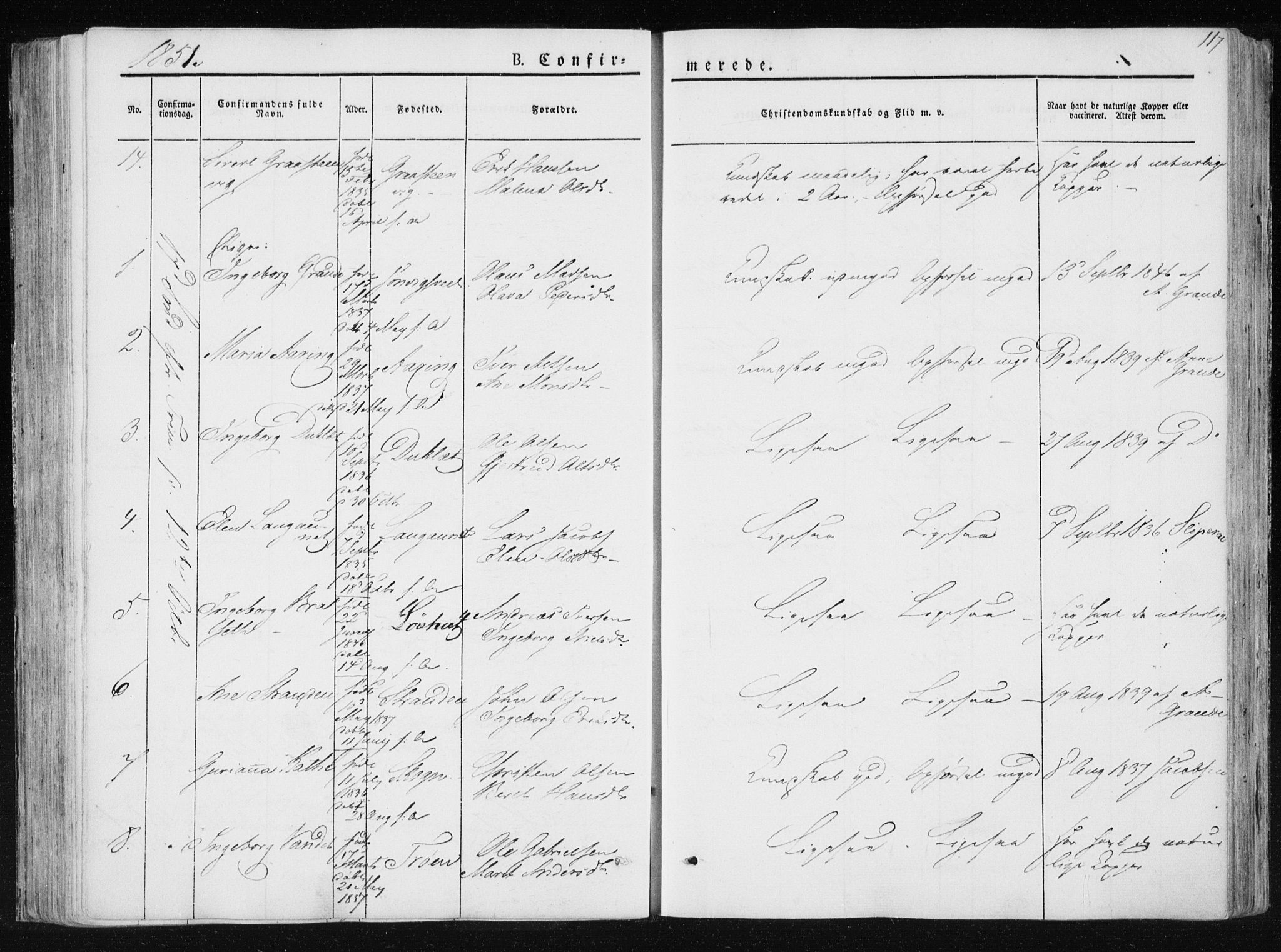 Ministerialprotokoller, klokkerbøker og fødselsregistre - Nord-Trøndelag, SAT/A-1458/733/L0323: Ministerialbok nr. 733A02, 1843-1870, s. 117