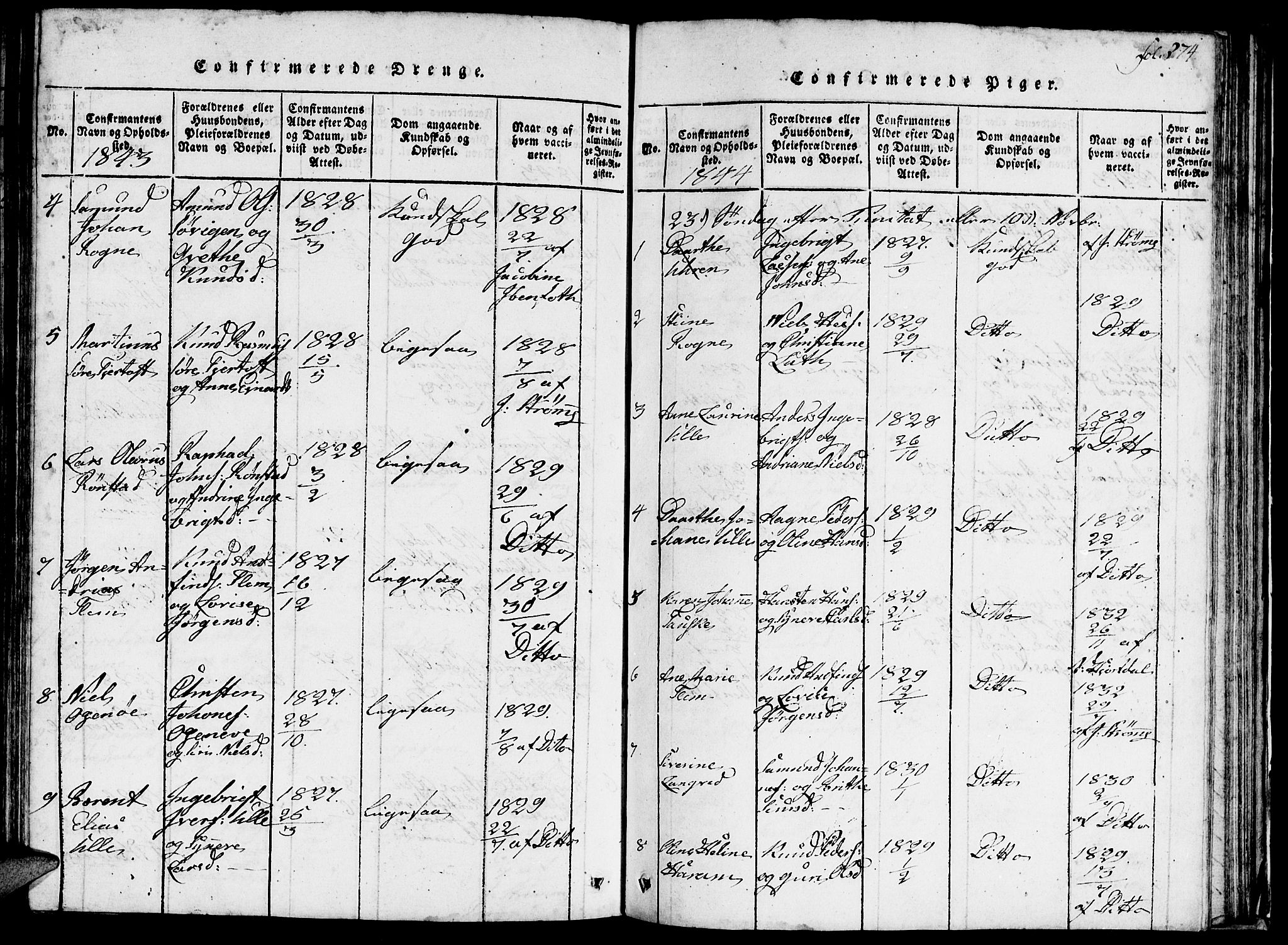 Ministerialprotokoller, klokkerbøker og fødselsregistre - Møre og Romsdal, AV/SAT-A-1454/536/L0506: Klokkerbok nr. 536C01, 1818-1859, s. 274