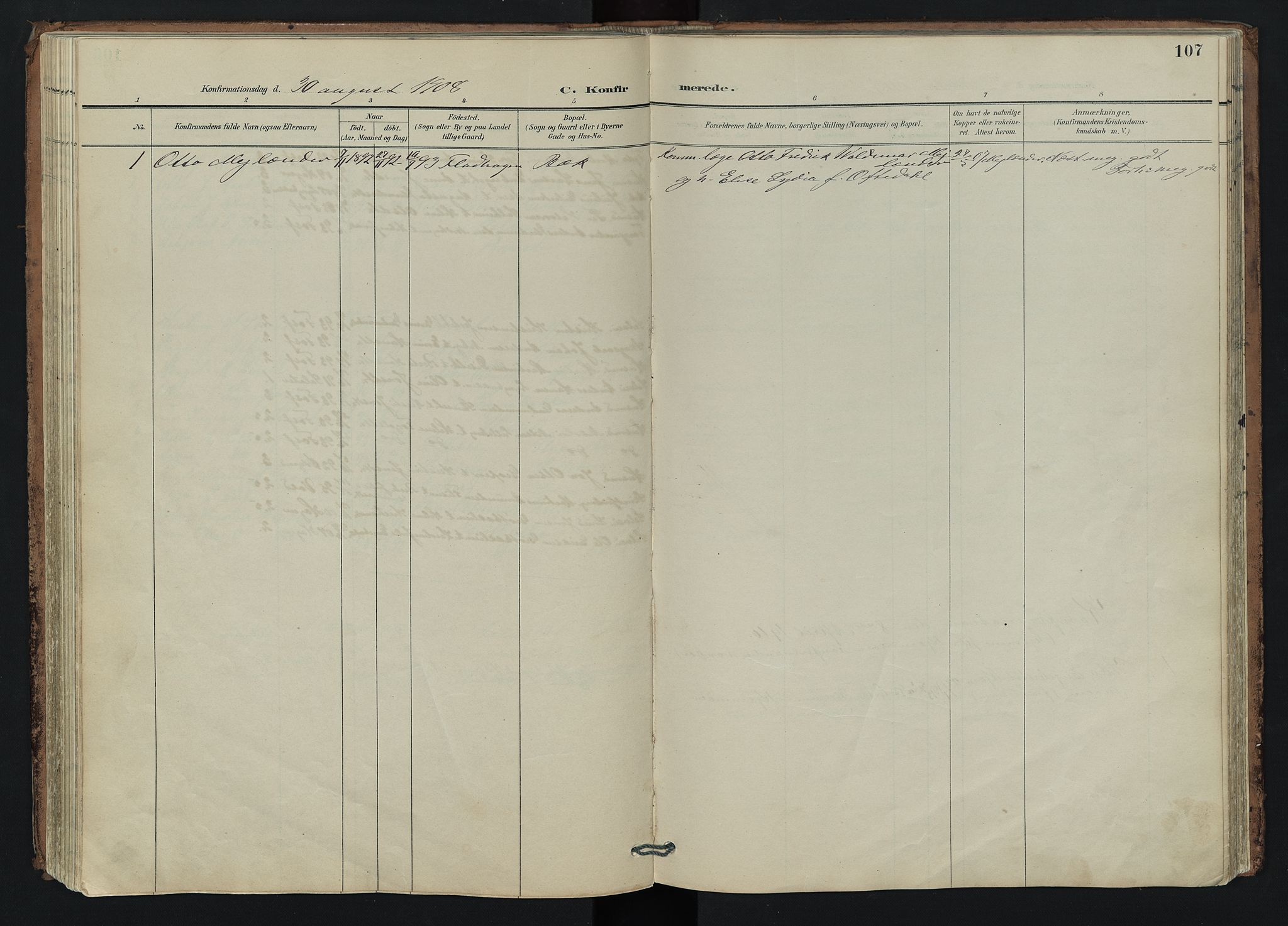 Trysil prestekontor, AV/SAH-PREST-046/H/Ha/Hab/L0007: Klokkerbok nr. 7, 1896-1948, s. 107