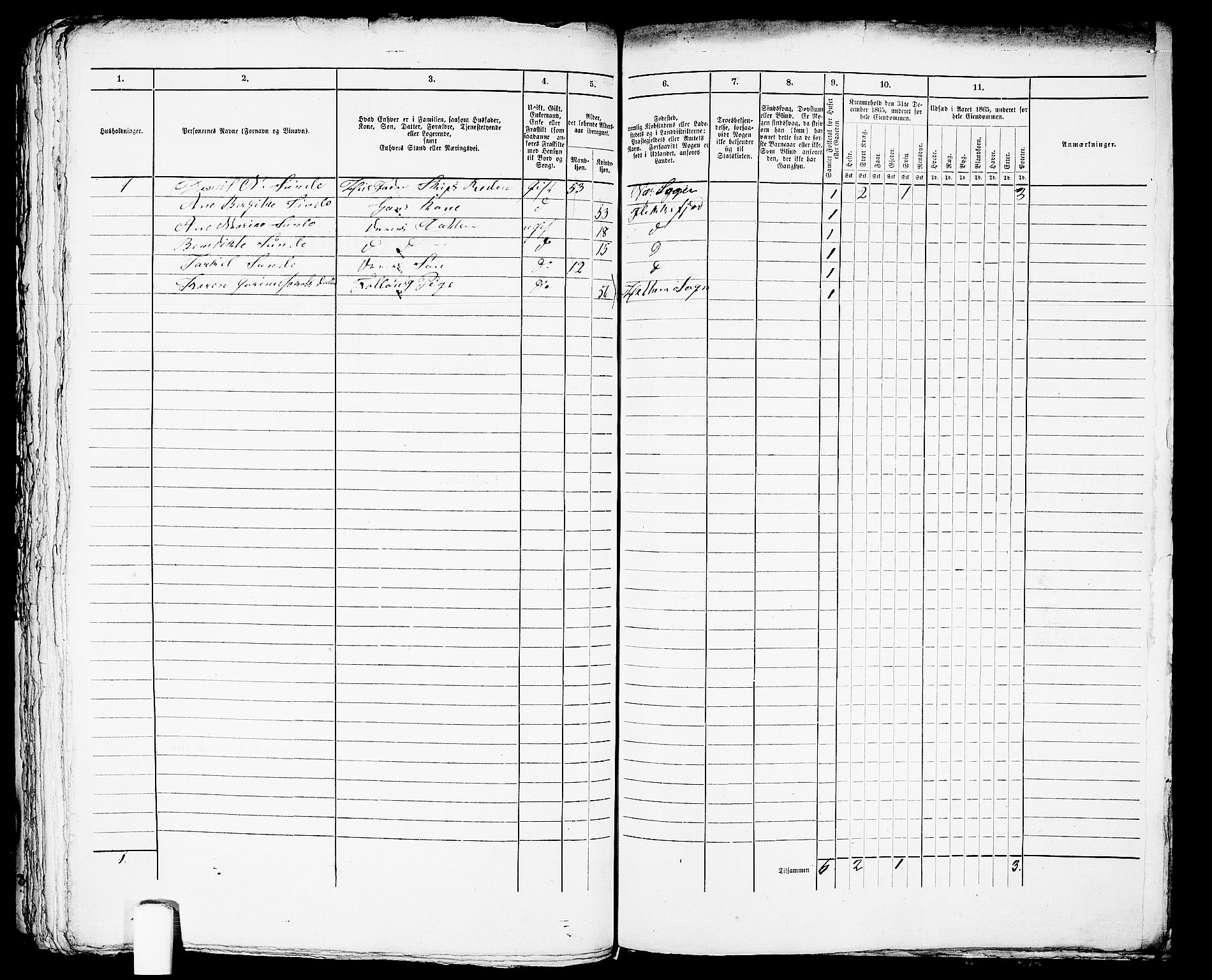 RA, Folketelling 1865 for 1004B Flekkefjord prestegjeld, Flekkefjord kjøpstad, 1865, s. 489