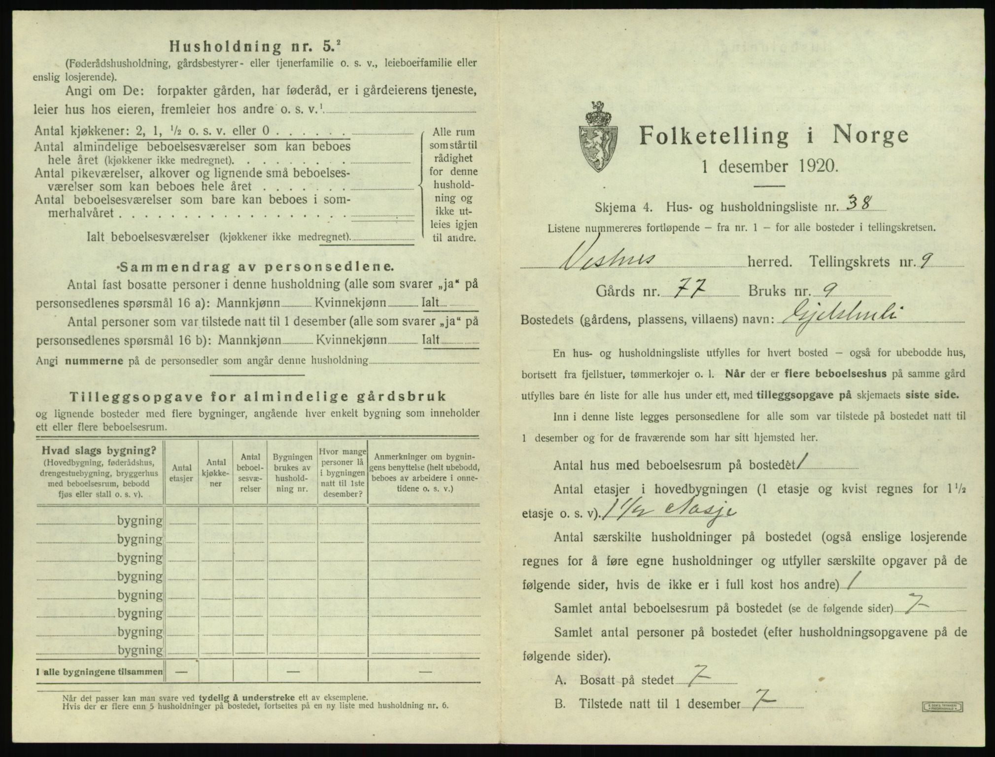 SAT, Folketelling 1920 for 1535 Vestnes herred, 1920, s. 1011