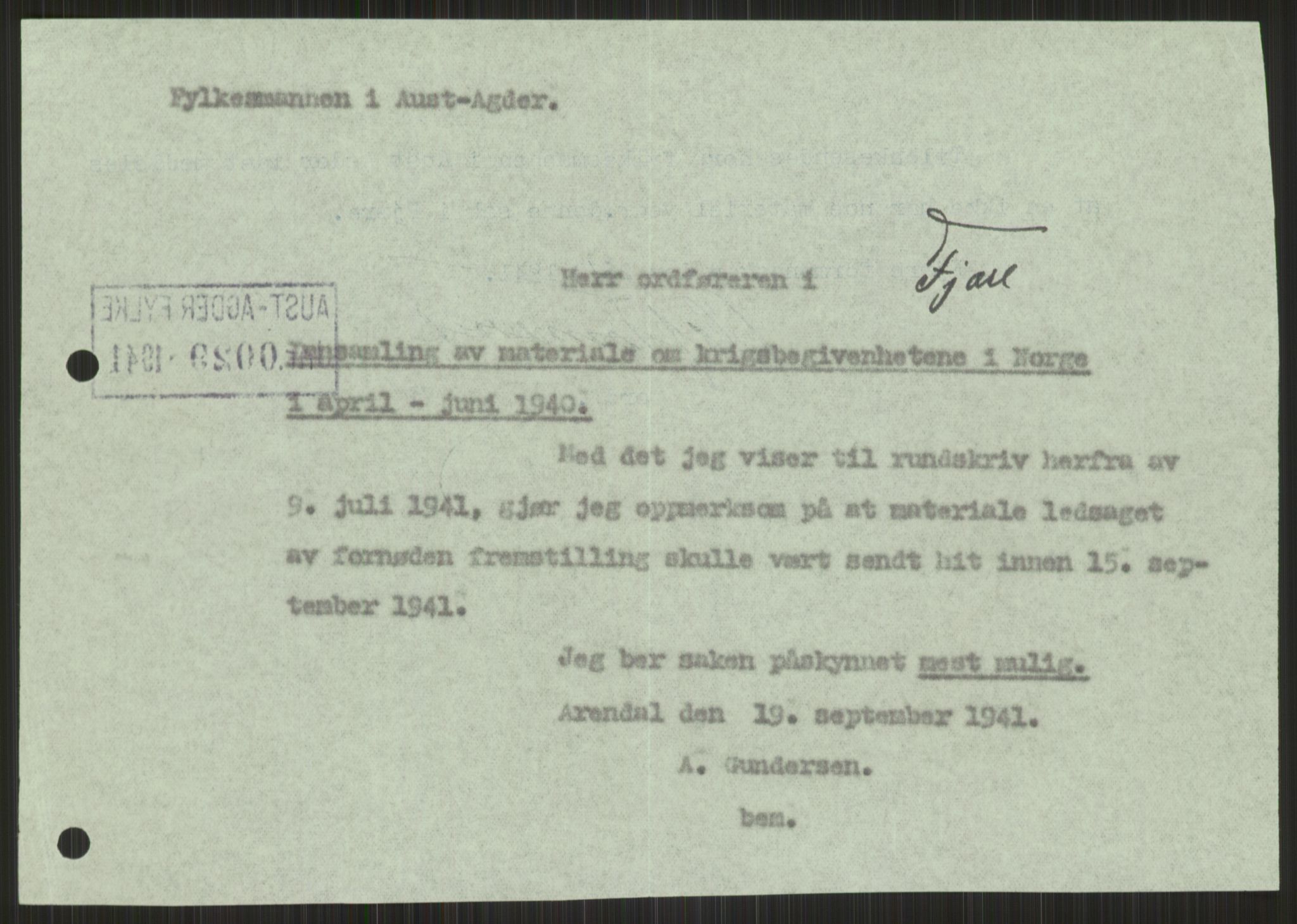 Forsvaret, Forsvarets krigshistoriske avdeling, RA/RAFA-2017/Y/Ya/L0014: II-C-11-31 - Fylkesmenn.  Rapporter om krigsbegivenhetene 1940., 1940, s. 738