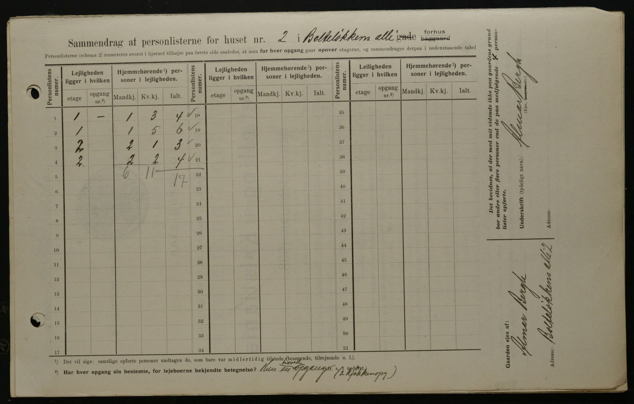 OBA, Kommunal folketelling 1.2.1908 for Kristiania kjøpstad, 1908, s. 7402