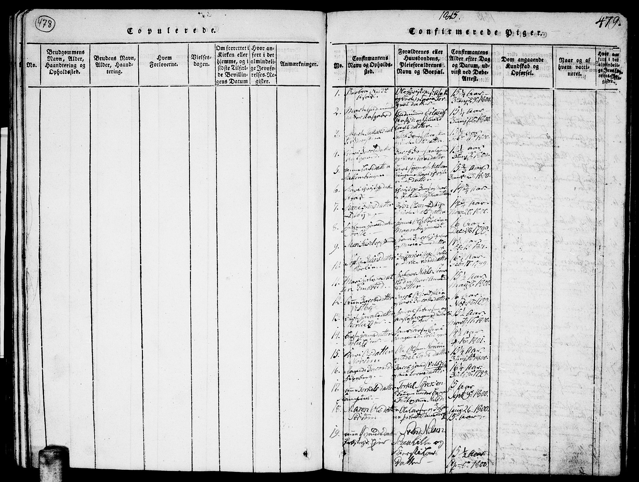 Sørum prestekontor Kirkebøker, SAO/A-10303/G/Ga/L0001: Klokkerbok nr. I 1, 1814-1829, s. 478-479