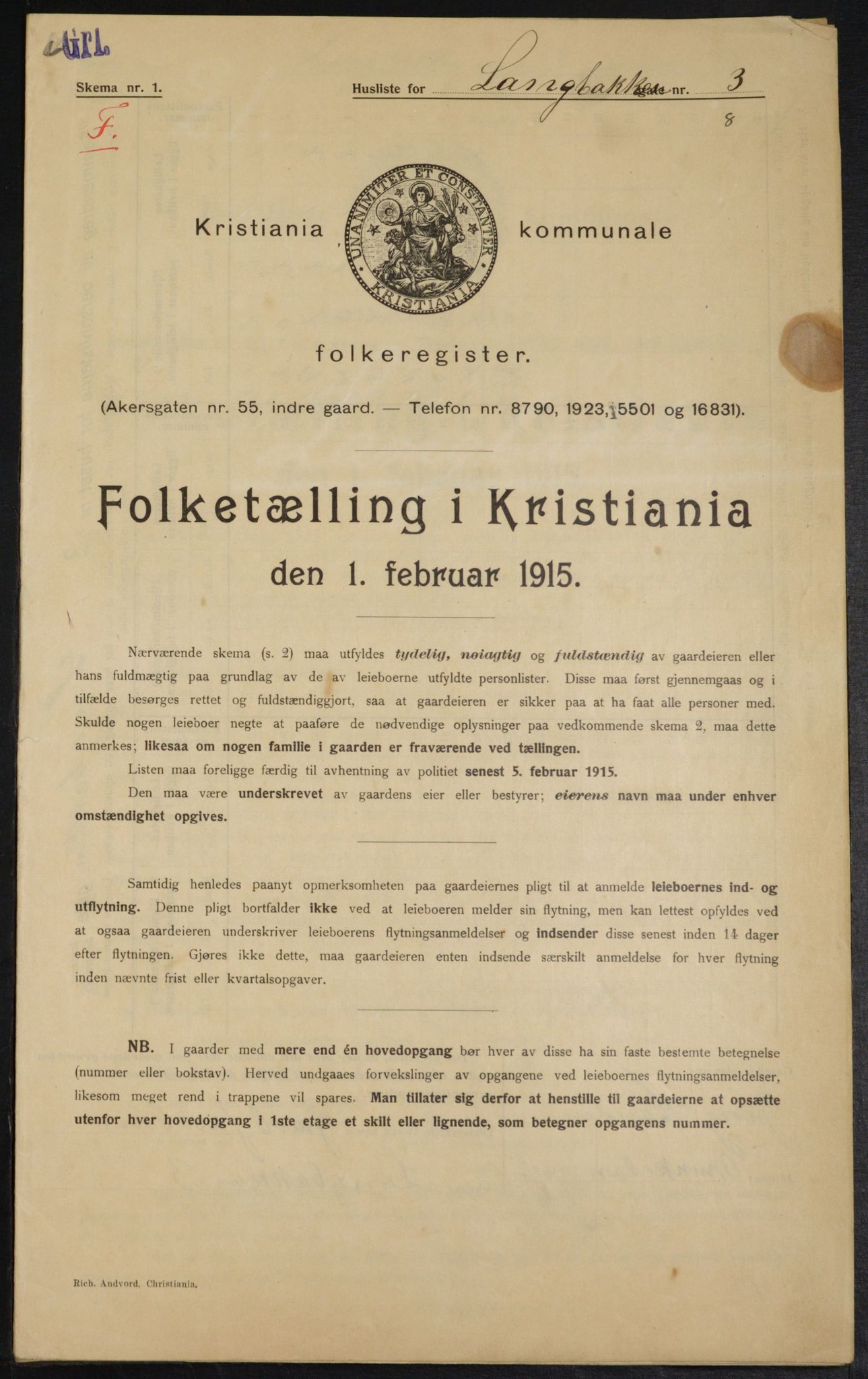 OBA, Kommunal folketelling 1.2.1915 for Kristiania, 1915, s. 55780