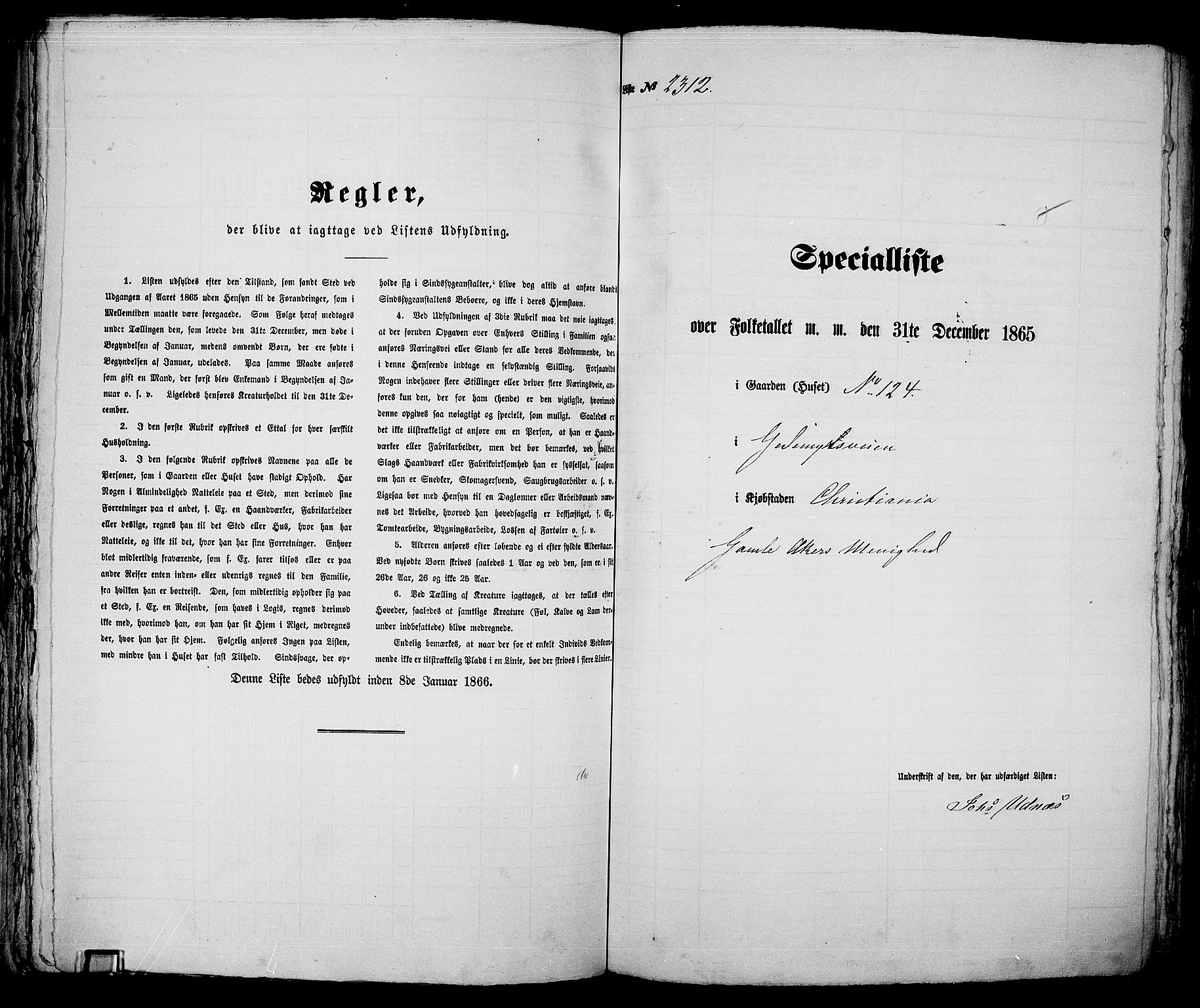 RA, Folketelling 1865 for 0301 Kristiania kjøpstad, 1865, s. 5152