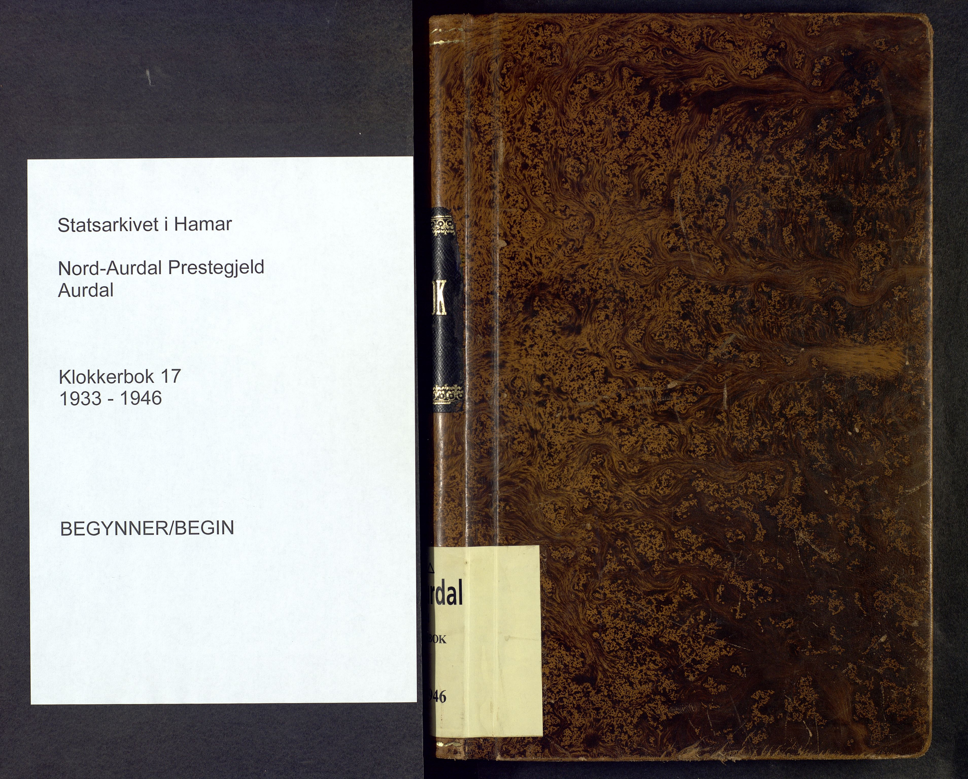 Nord-Aurdal prestekontor, SAH/PREST-132/H/Ha/Hab/L0017: Klokkerbok nr. 17, 1933-1946