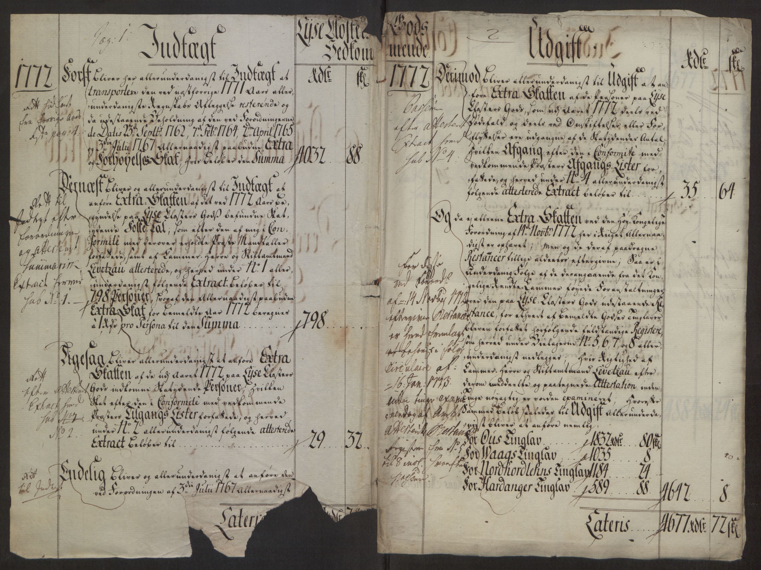 Rentekammeret inntil 1814, Reviderte regnskaper, Fogderegnskap, AV/RA-EA-4092/R50/L3180: Ekstraskatten Lyse kloster, 1762-1783, s. 263