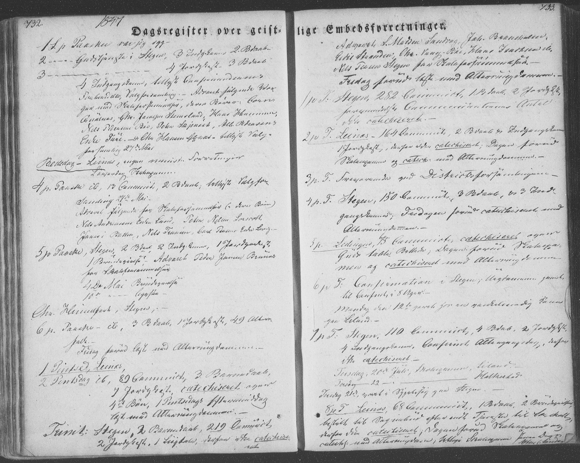Ministerialprotokoller, klokkerbøker og fødselsregistre - Nordland, AV/SAT-A-1459/855/L0799: Ministerialbok nr. 855A07, 1834-1852, s. 732-733