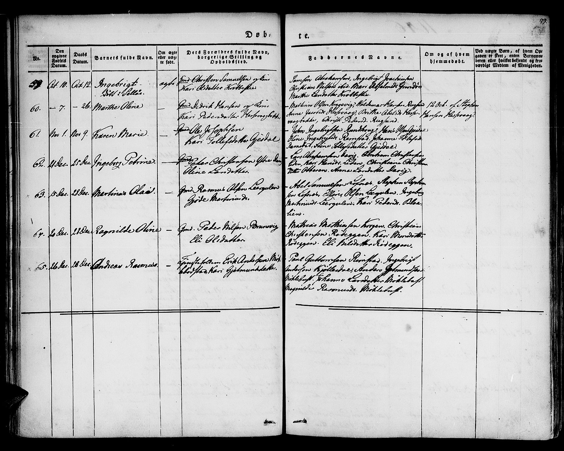 Davik sokneprestembete, AV/SAB-A-79701/H/Haa/Haaa/L0004: Ministerialbok nr. A 4, 1830-1849, s. 79