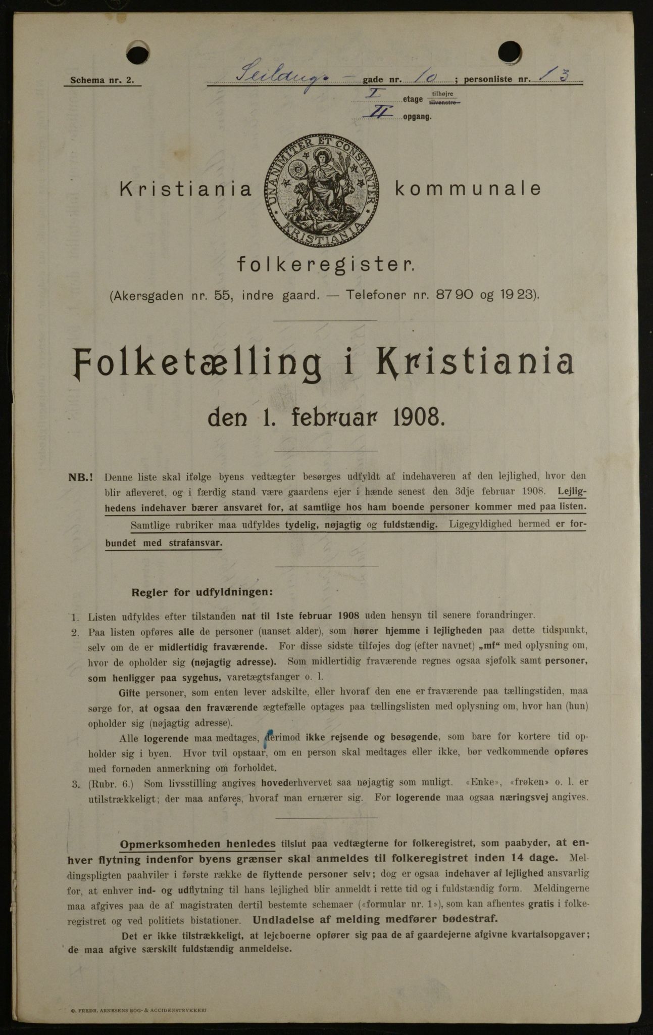 OBA, Kommunal folketelling 1.2.1908 for Kristiania kjøpstad, 1908, s. 84829