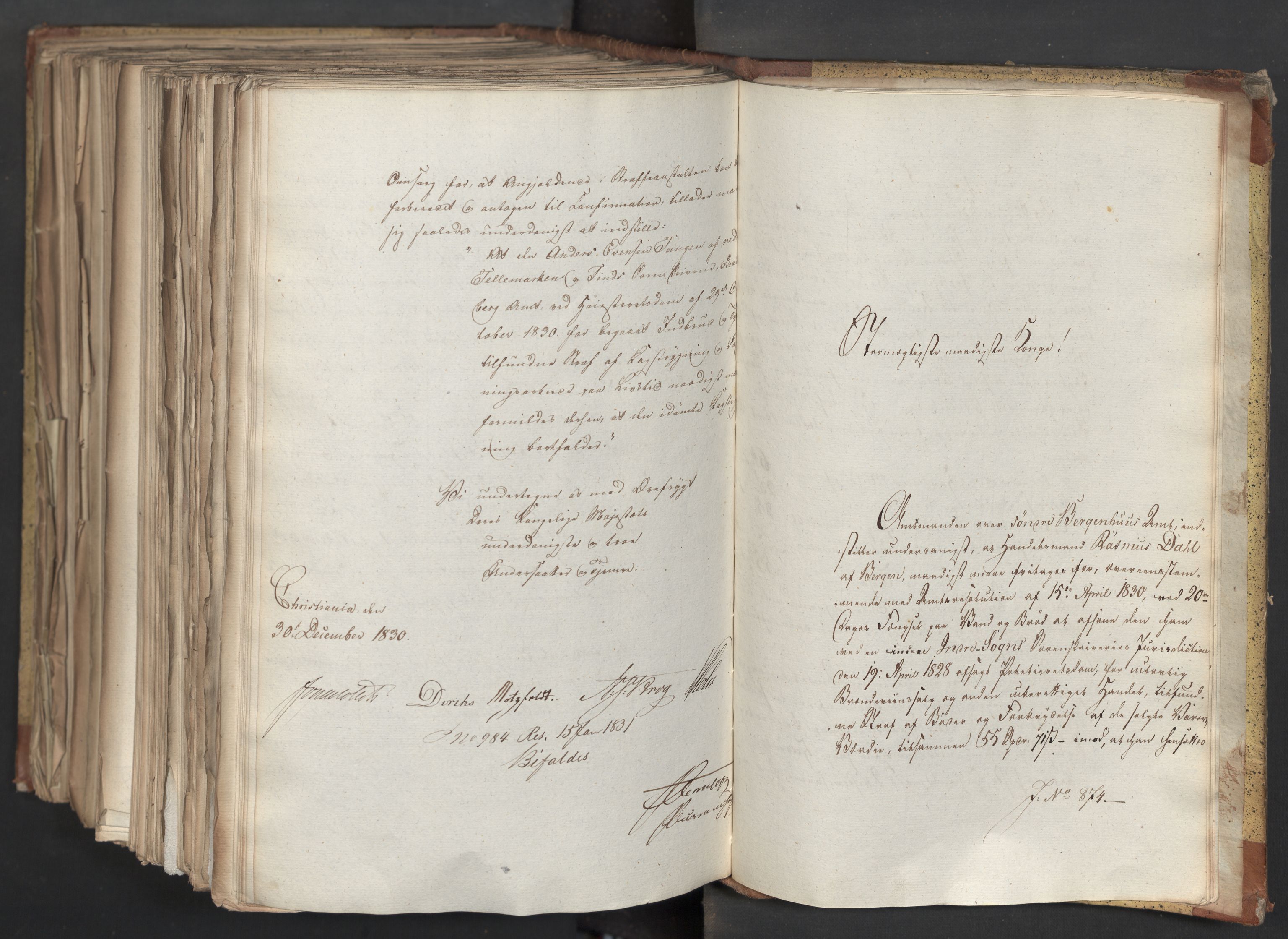 Statsrådsavdelingen i Stockholm, AV/RA-S-1003/D/Da/L0068: Regjeringsinnstillinger nr. 660-876, 1830, s. 788