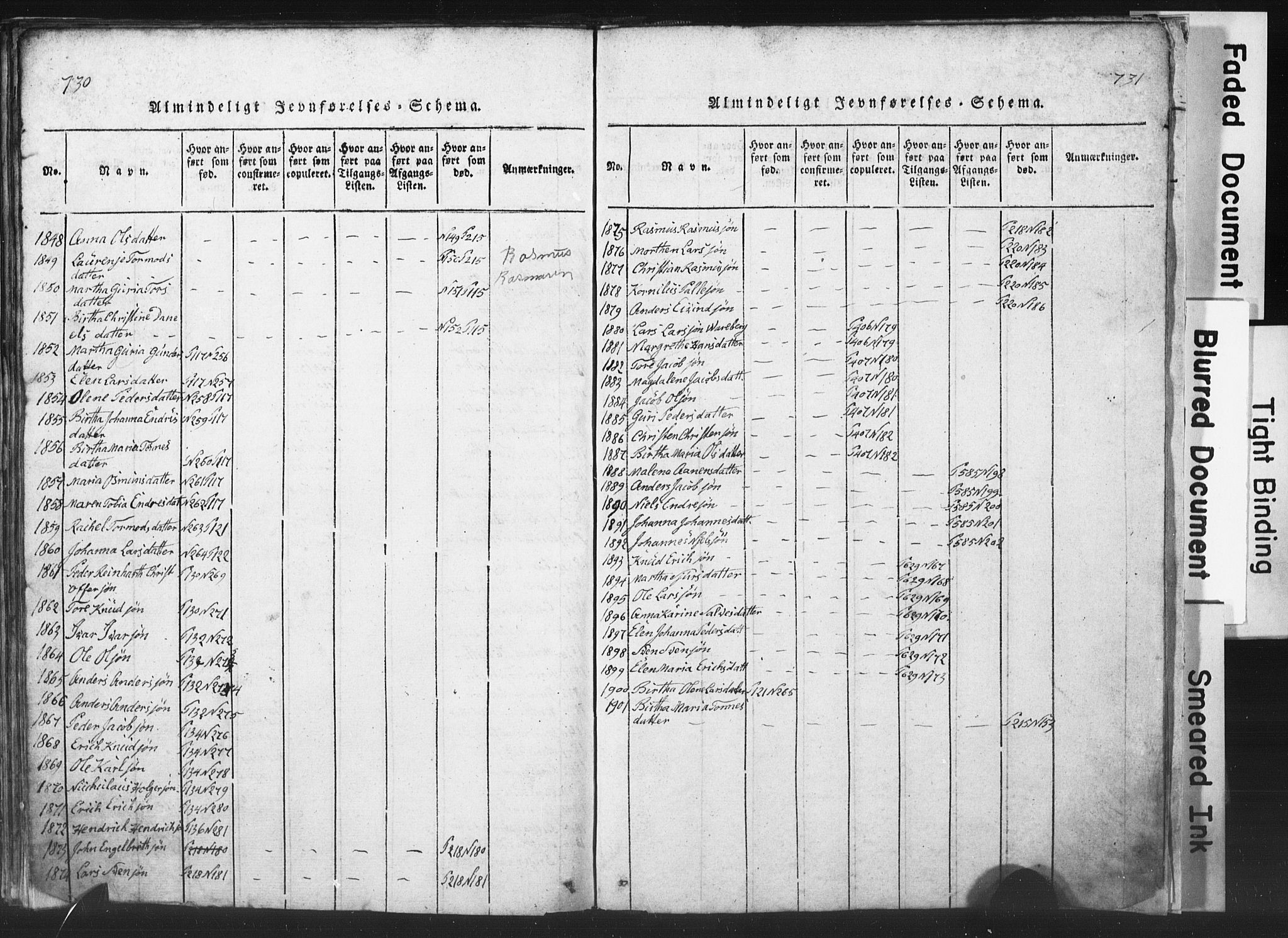 Rennesøy sokneprestkontor, SAST/A -101827/H/Ha/Hab/L0001: Klokkerbok nr. B 1, 1816-1841, s. 730-731