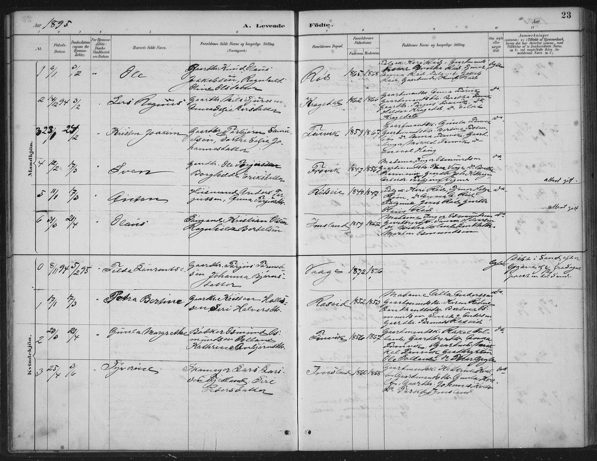 Vikedal sokneprestkontor, AV/SAST-A-101840/01/IV: Ministerialbok nr. A 12, 1886-1929, s. 23
