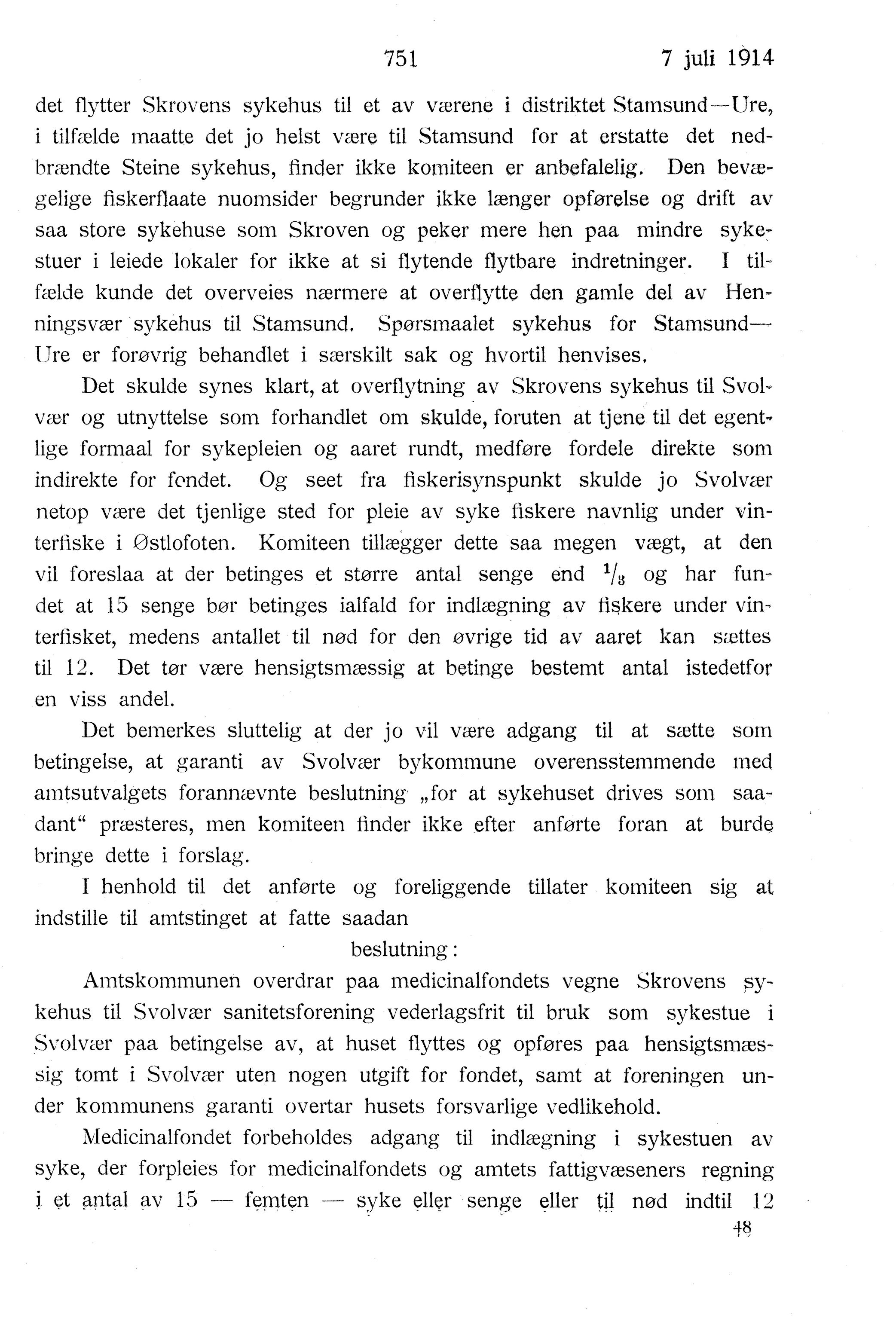 Nordland Fylkeskommune. Fylkestinget, AIN/NFK-17/176/A/Ac/L0037: Fylkestingsforhandlinger 1914, 1914