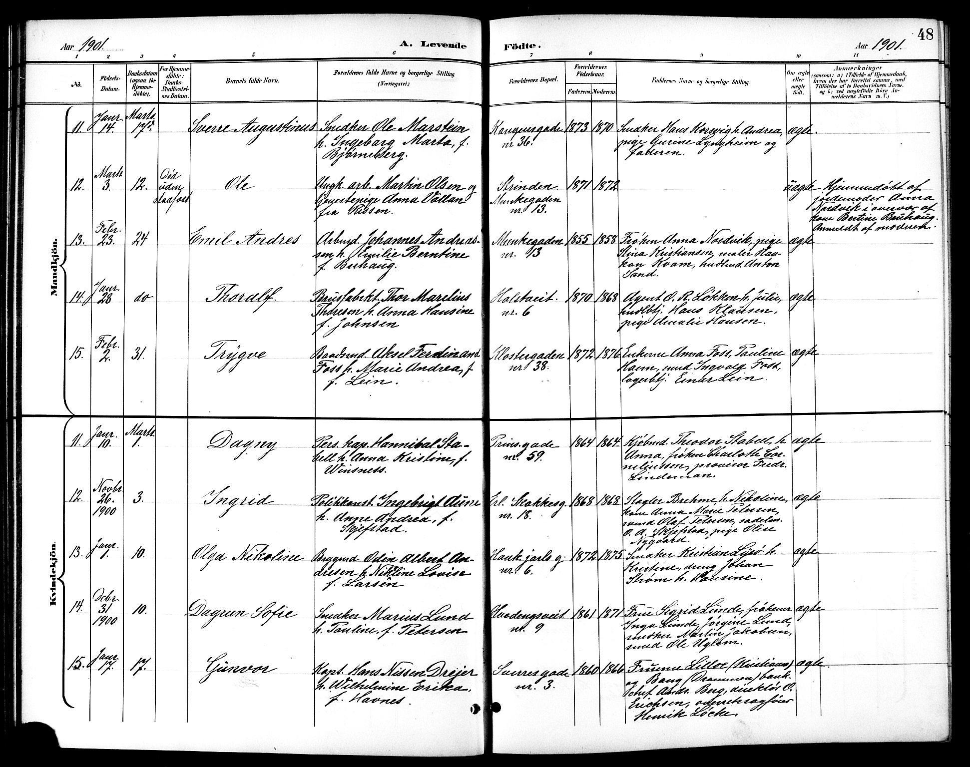 Ministerialprotokoller, klokkerbøker og fødselsregistre - Sør-Trøndelag, SAT/A-1456/601/L0094: Klokkerbok nr. 601C12, 1898-1911, s. 48