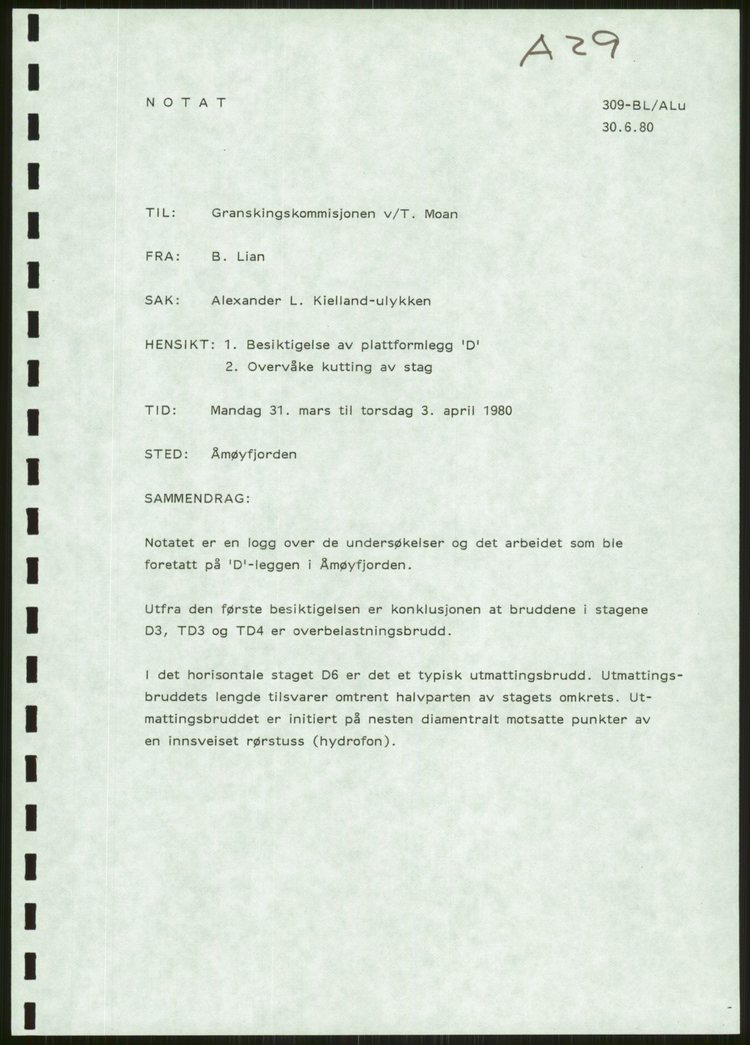 Justisdepartementet, Granskningskommisjonen ved Alexander Kielland-ulykken 27.3.1980, AV/RA-S-1165/D/L0006: A Alexander L. Kielland (Doku.liste + A3-A6, A11-A13, A18-A20-A21, A23, A31 av 31)/Dykkerjournaler, 1980-1981, s. 546