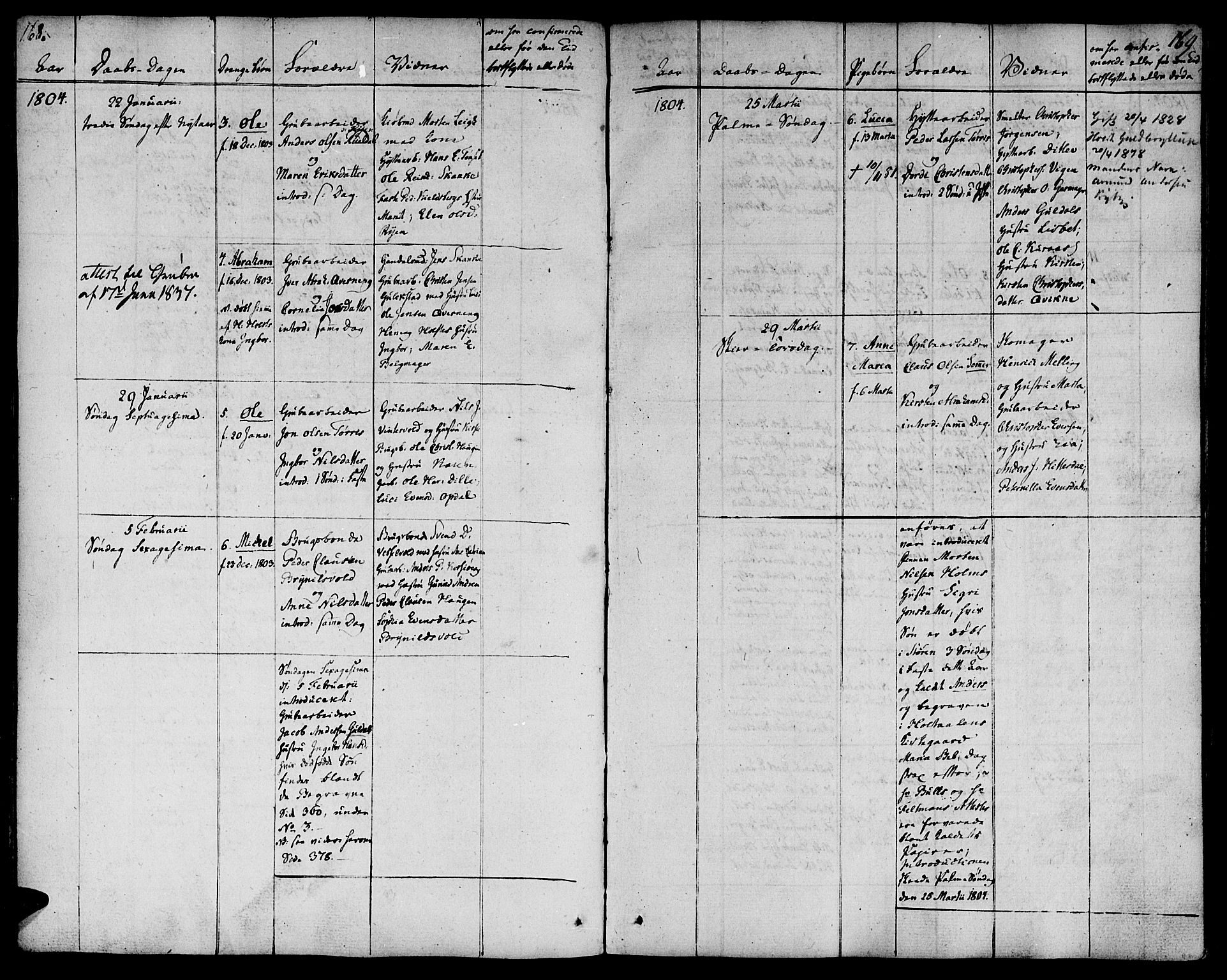 Ministerialprotokoller, klokkerbøker og fødselsregistre - Sør-Trøndelag, SAT/A-1456/681/L0927: Ministerialbok nr. 681A05, 1798-1808, s. 168-169