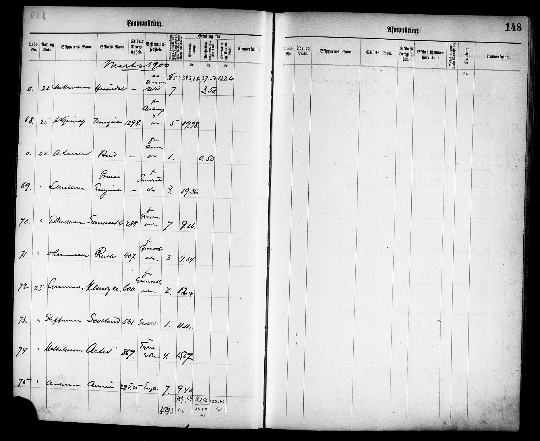 Tønsberg innrulleringskontor, AV/SAKO-A-786/H/Ha/L0005: Mønstringsjournal, 1896-1906, s. 151