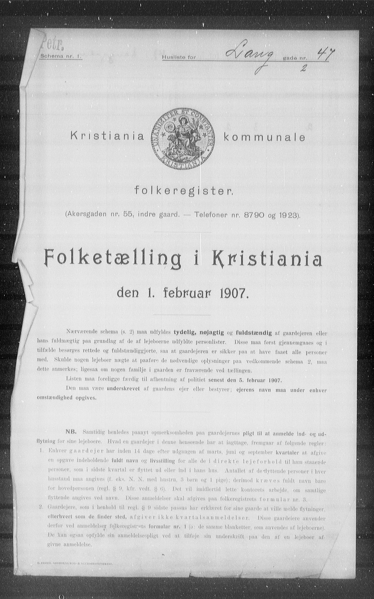 OBA, Kommunal folketelling 1.2.1907 for Kristiania kjøpstad, 1907, s. 29062