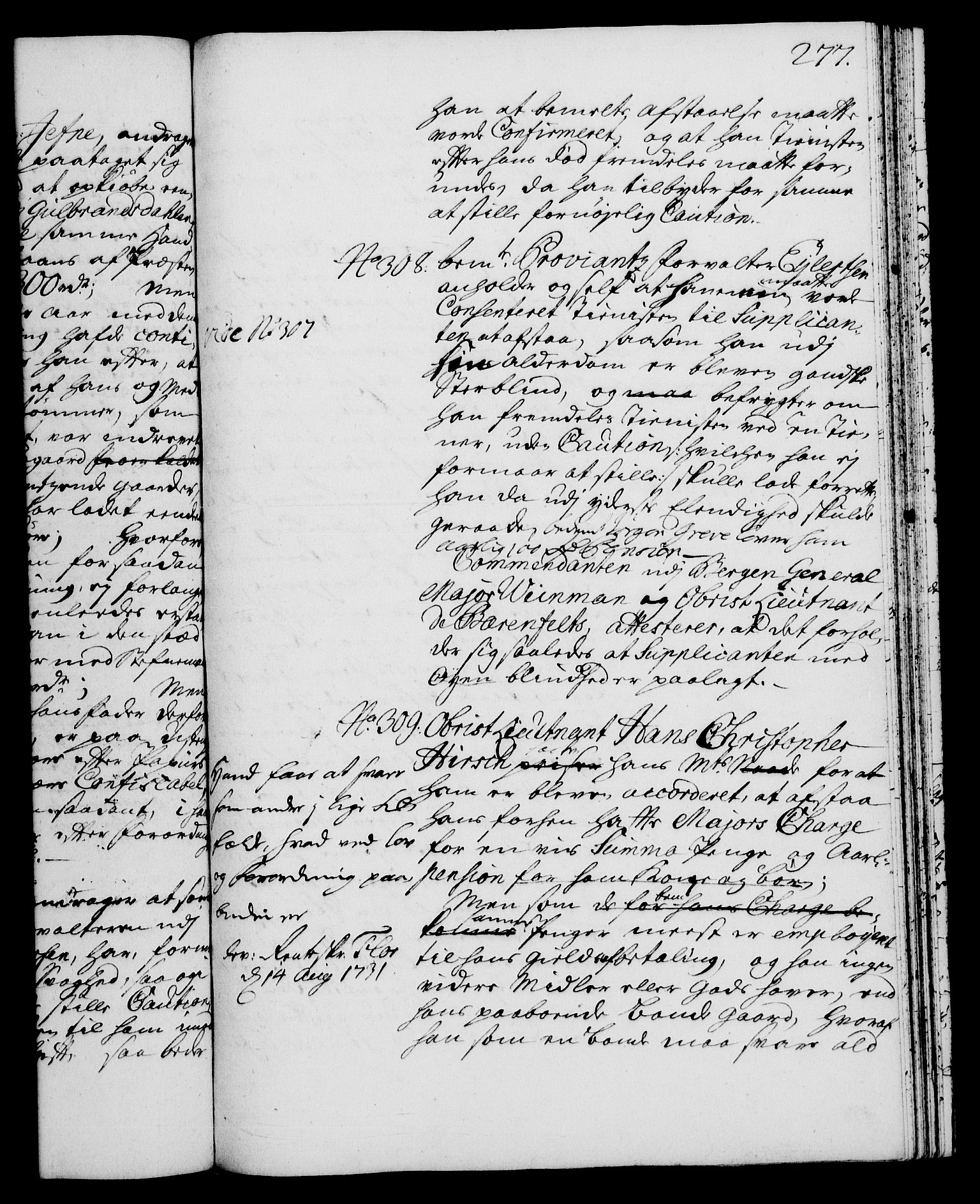 Rentekammeret, Kammerkanselliet, RA/EA-3111/G/Gh/Gha/L0013: Norsk ekstraktmemorialprotokoll (merket RK 53.58), 1731, s. 277