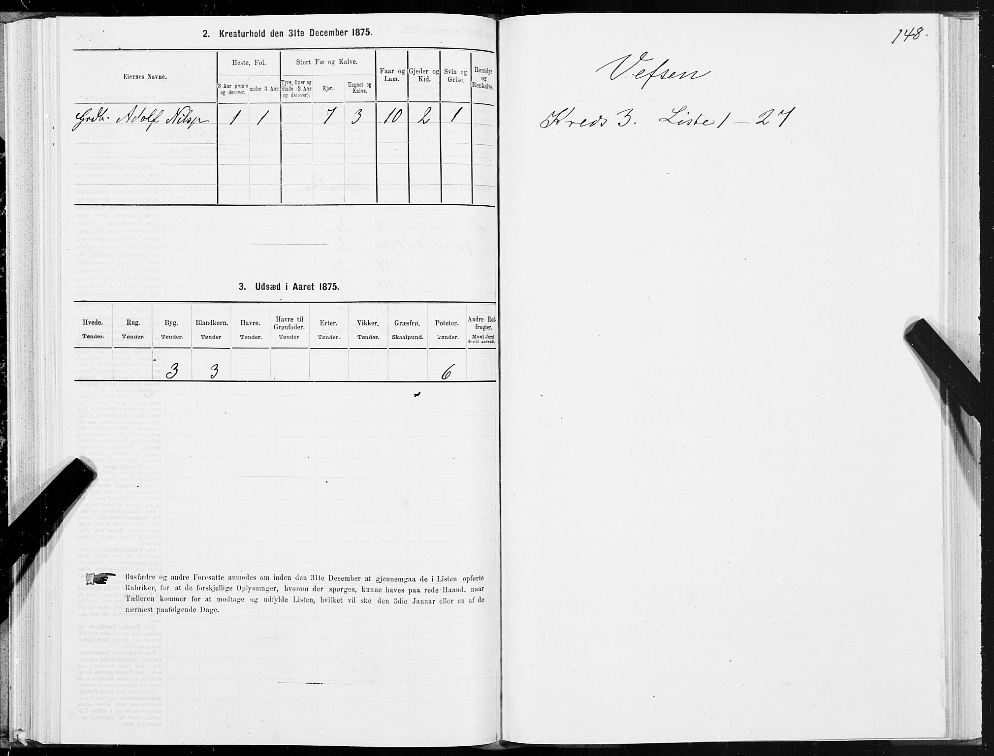 SAT, Folketelling 1875 for 1824L Vefsn prestegjeld, Vefsn sokn, 1875, s. 1148