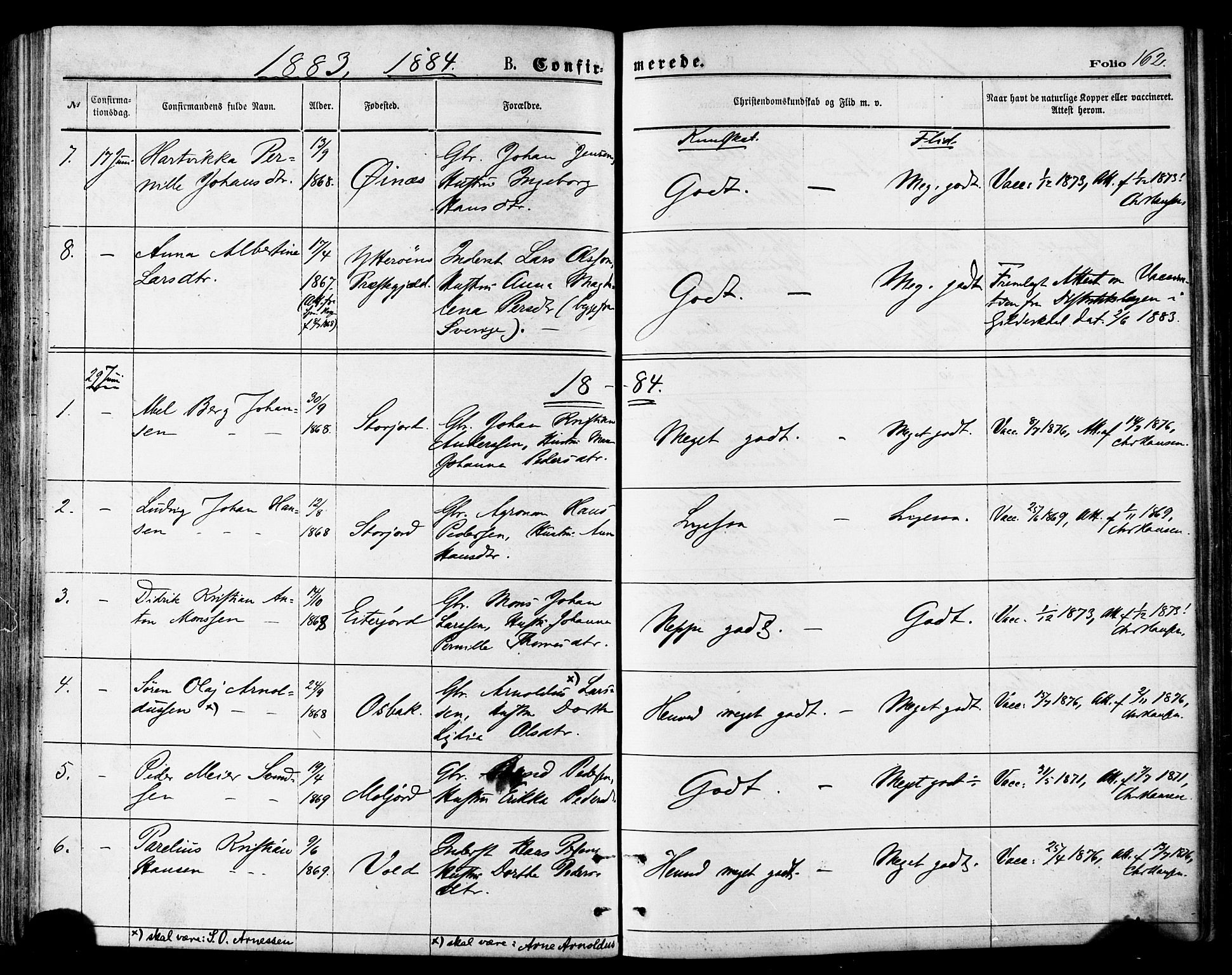 Ministerialprotokoller, klokkerbøker og fødselsregistre - Nordland, SAT/A-1459/846/L0645: Ministerialbok nr. 846A03, 1872-1886, s. 162