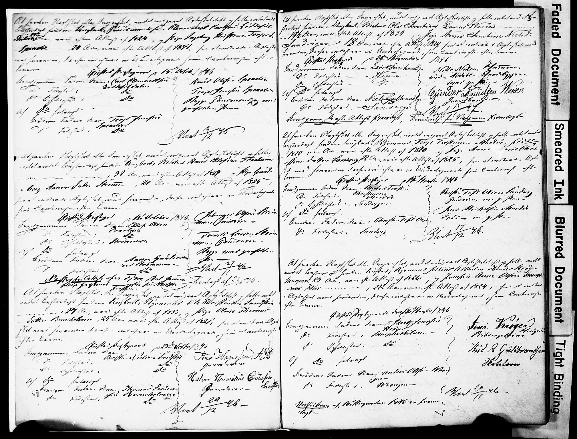 Øyestad sokneprestkontor, AV/SAK-1111-0049/F/Fe/L0003: Forlovererklæringer nr. A VI 21, 1846-1858, s. 3