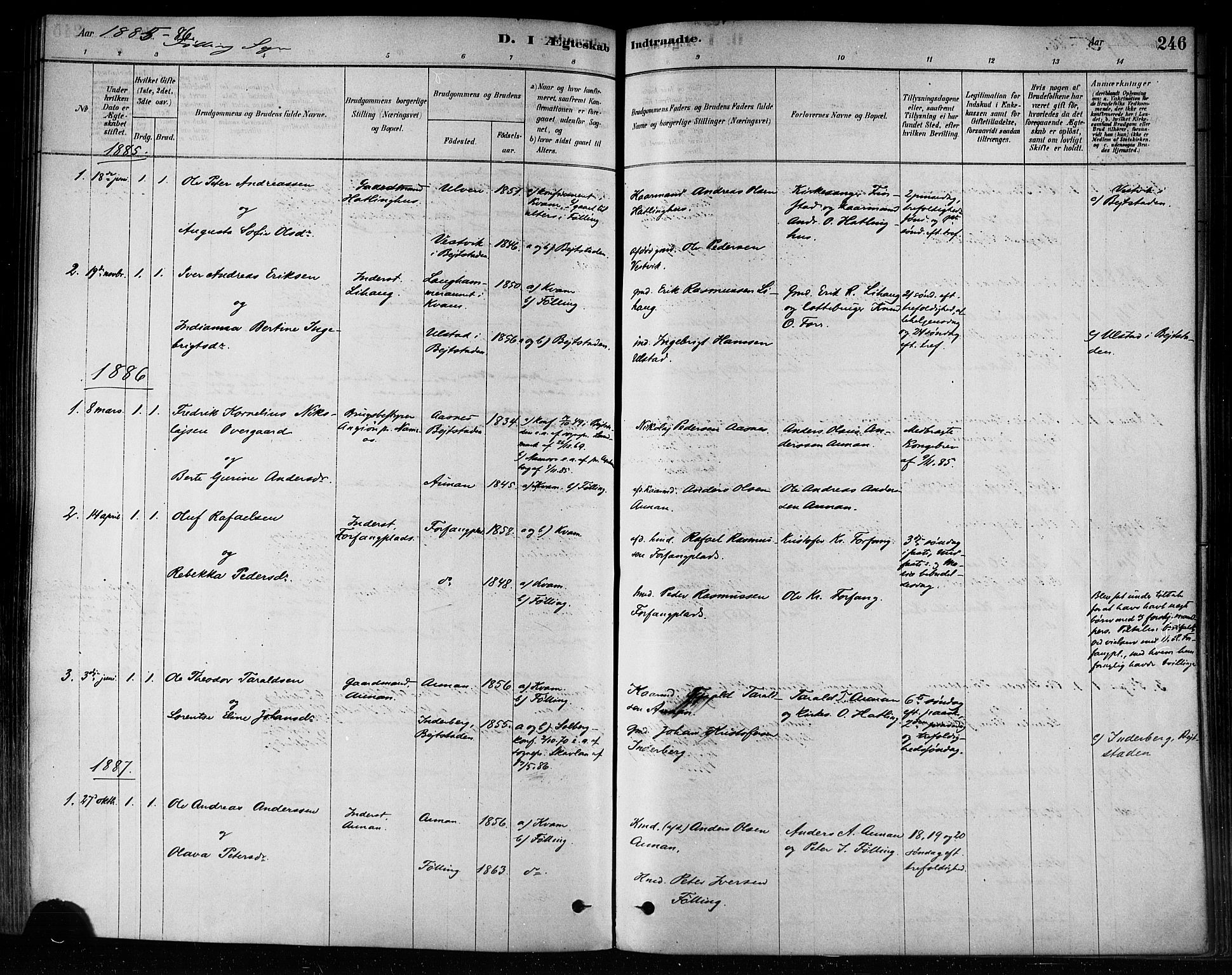 Ministerialprotokoller, klokkerbøker og fødselsregistre - Nord-Trøndelag, AV/SAT-A-1458/746/L0449: Ministerialbok nr. 746A07 /3, 1878-1899, s. 246