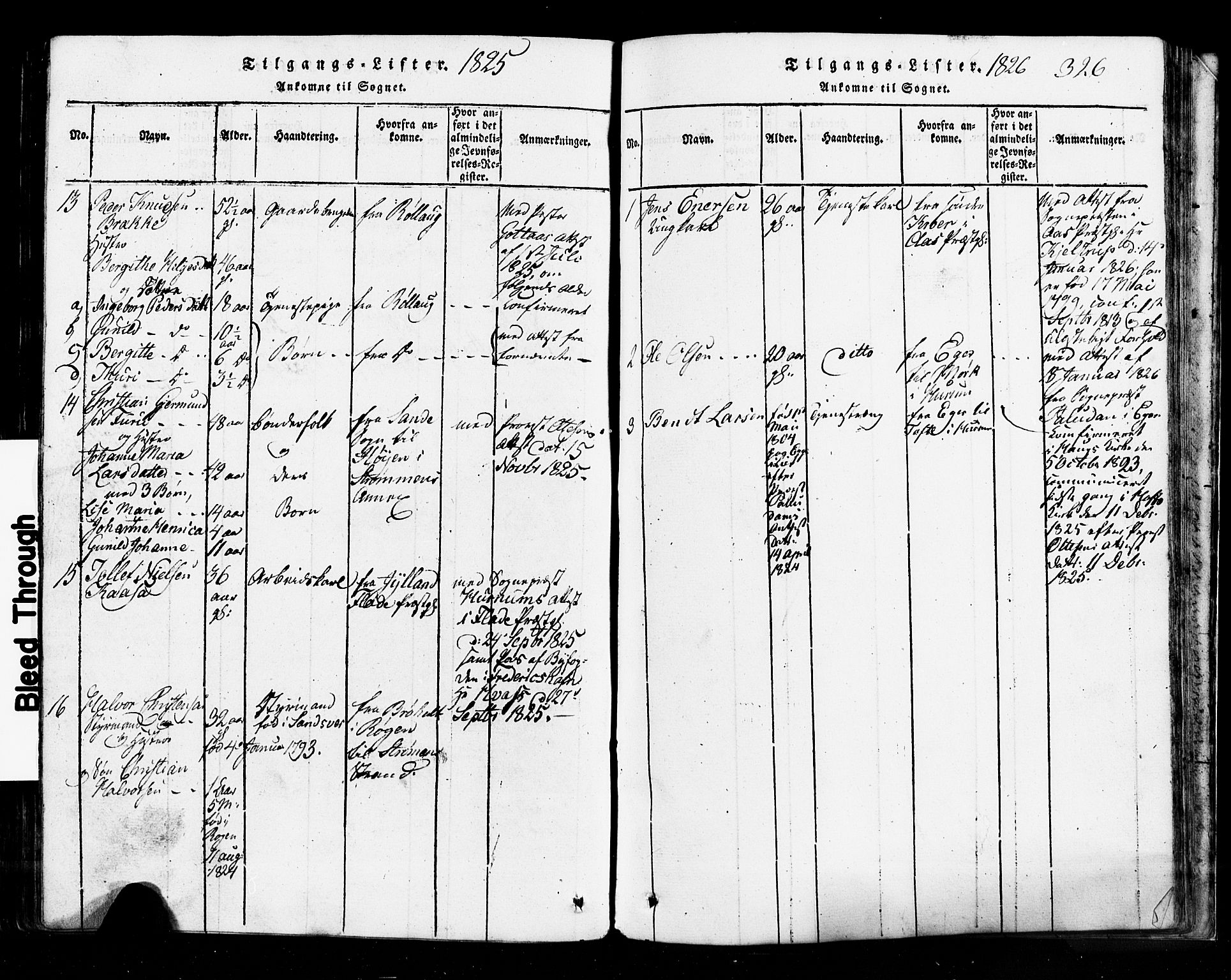 Hurum kirkebøker, AV/SAKO-A-229/G/Ga/L0001: Klokkerbok nr. I 1, 1816-1826, s. 326