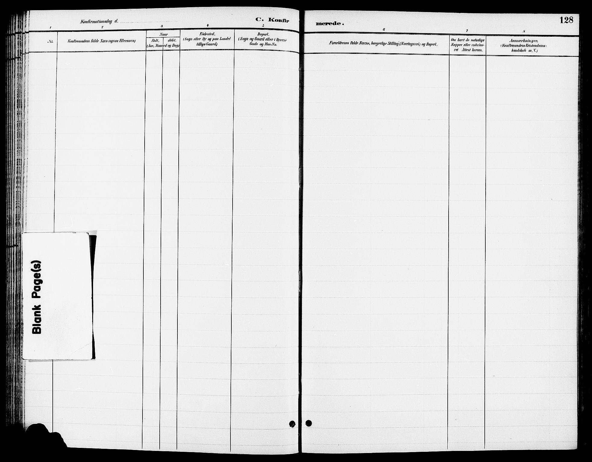 Ringsaker prestekontor, SAH/PREST-014/L/La/L0014: Klokkerbok nr. 14, 1891-1904, s. 128