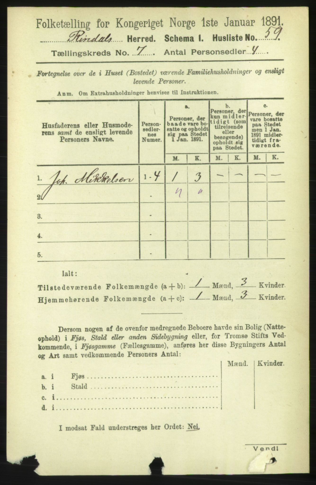 RA, Folketelling 1891 for 1567 Rindal herred, 1891, s. 2022