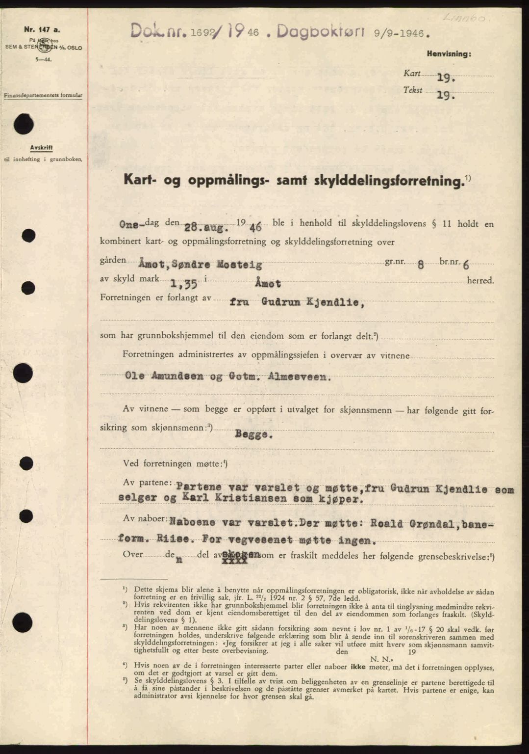 Sør-Østerdal sorenskriveri, AV/SAH-TING-018/H/Hb/Hbb/L0074: Pantebok nr. A74, 1946-1946, Dagboknr: 1692/1946