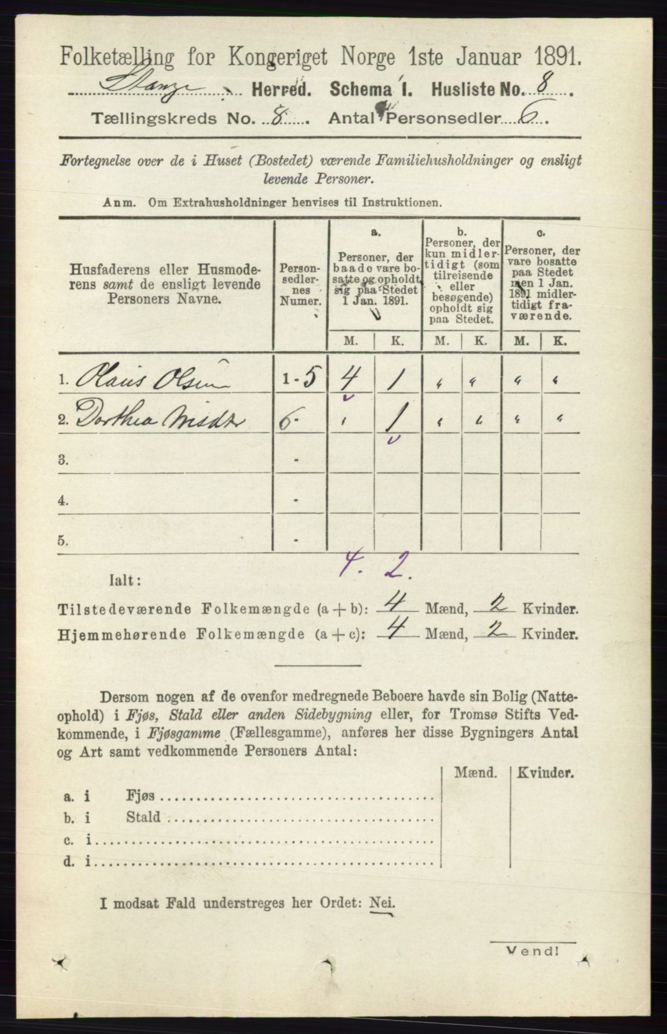 RA, Folketelling 1891 for 0417 Stange herred, 1891, s. 5250