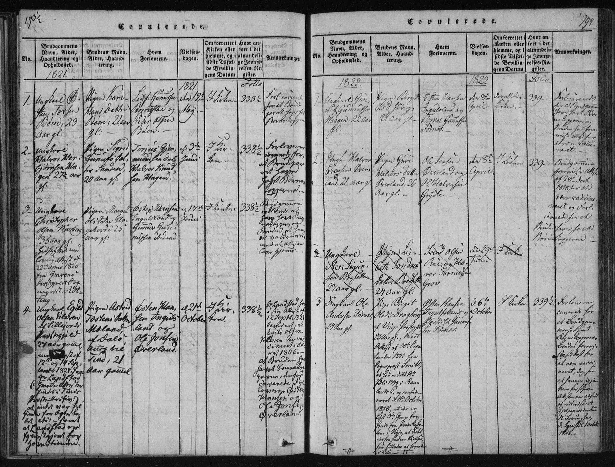 Tinn kirkebøker, AV/SAKO-A-308/F/Fc/L0001: Ministerialbok nr. III 1, 1815-1843, s. 194