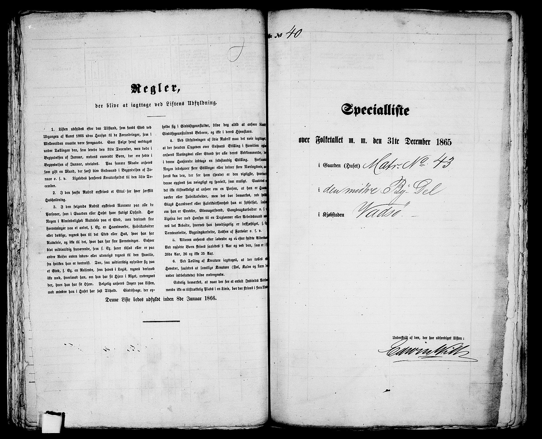 RA, Folketelling 1865 for 2003B Vadsø prestegjeld, Vadsø kjøpstad, 1865, s. 85