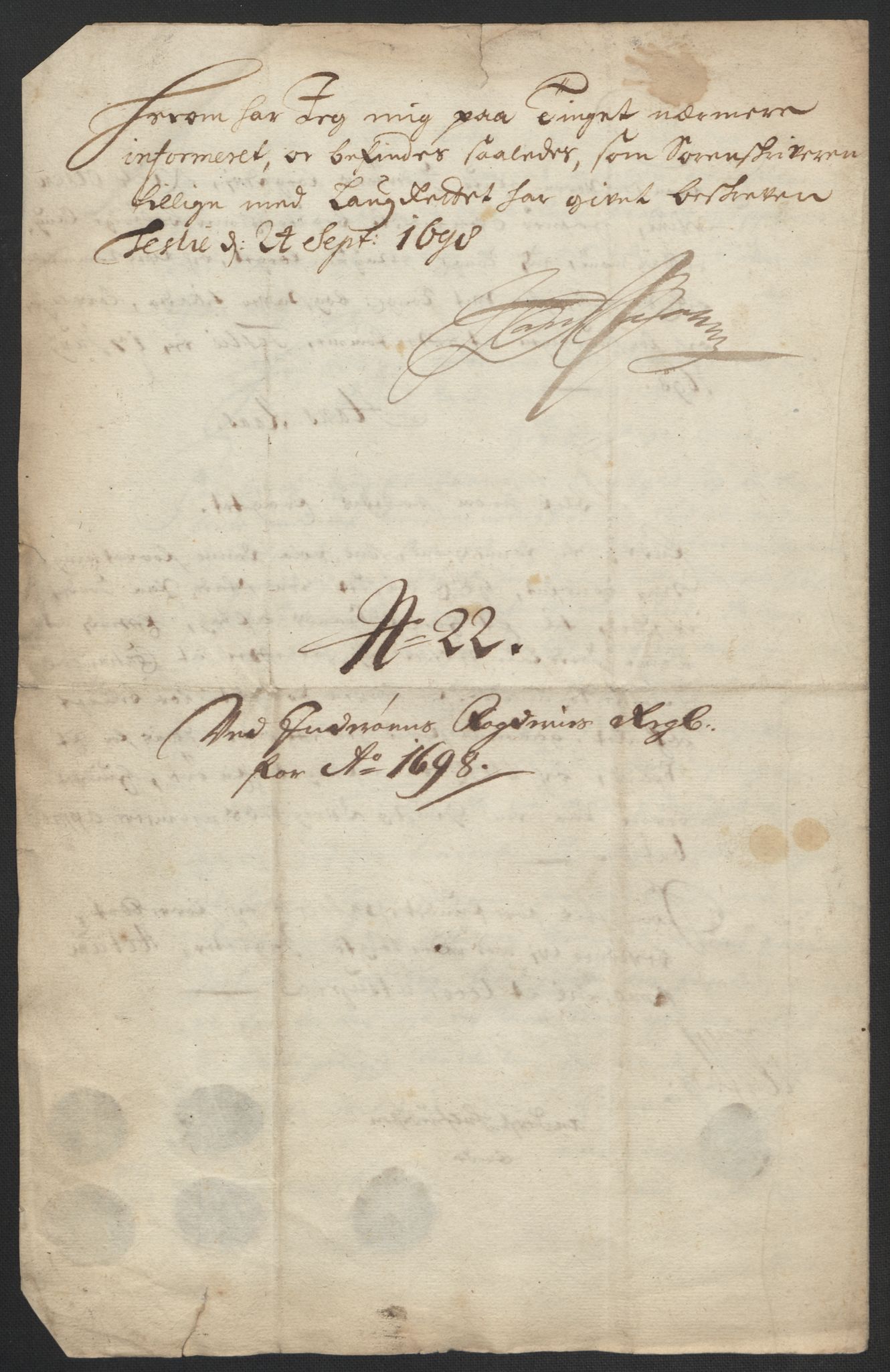 Rentekammeret inntil 1814, Reviderte regnskaper, Fogderegnskap, RA/EA-4092/R63/L4310: Fogderegnskap Inderøy, 1698-1699, s. 248