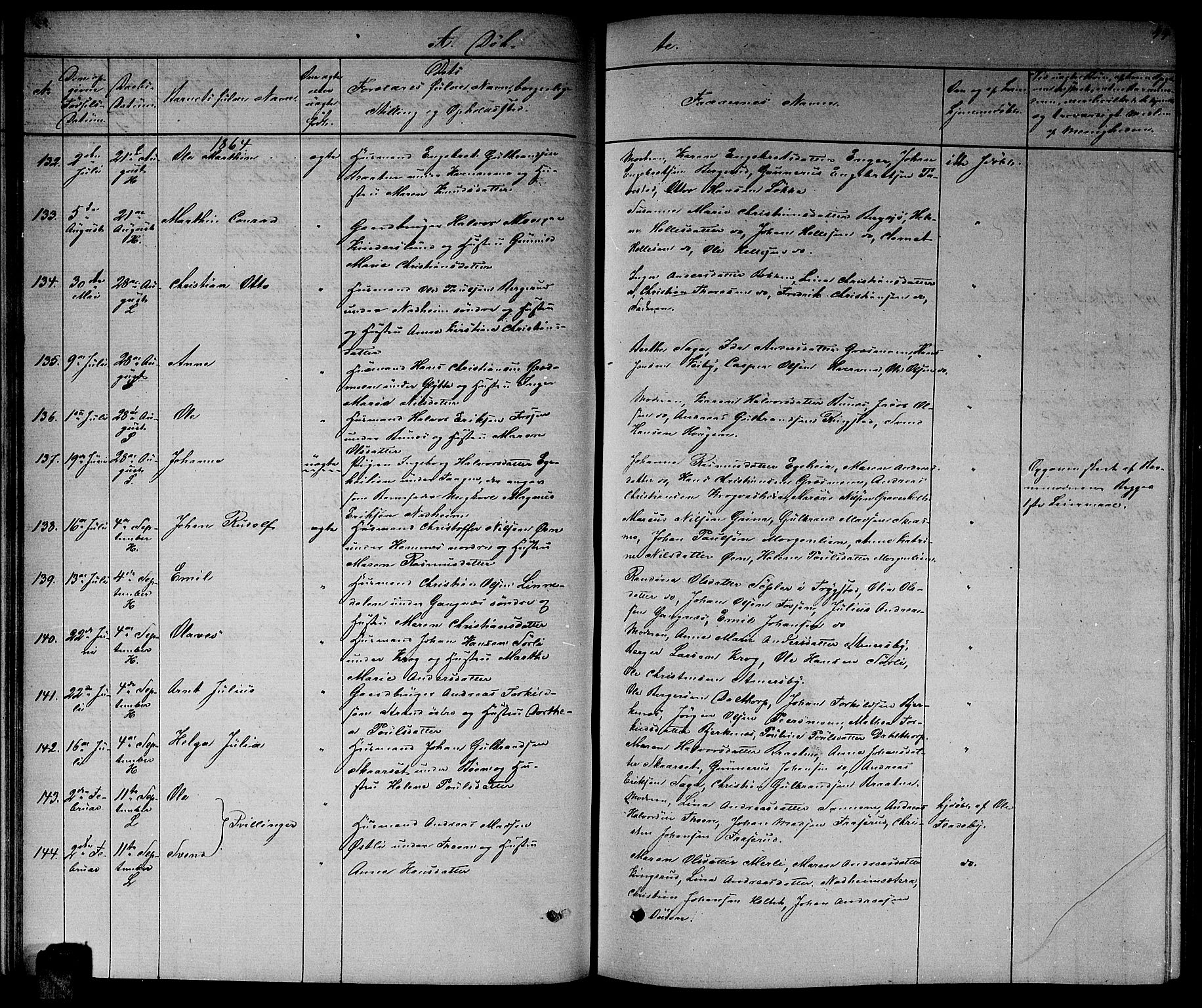 Høland prestekontor Kirkebøker, AV/SAO-A-10346a/G/Ga/L0005: Klokkerbok nr. I 5, 1862-1869, s. 44