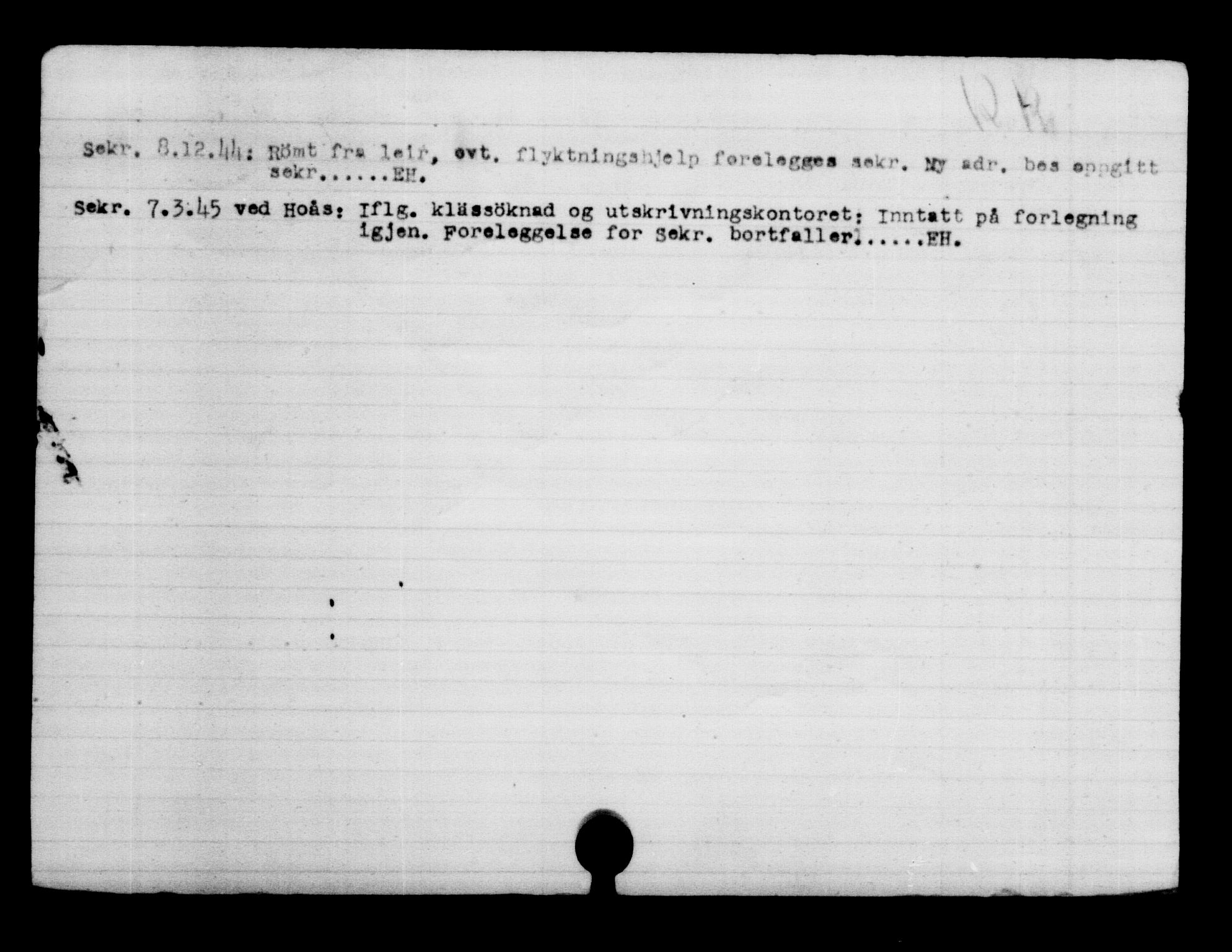 Utenriksstasjonene, Legasjonen i Stockholm, Flyktningkontoret, AV/RA-S-6753/V/Va/L0006: Kjesäterkartoteket, flyktninger med registreringsnr. 9400-12711, 1940-1945, s. 524