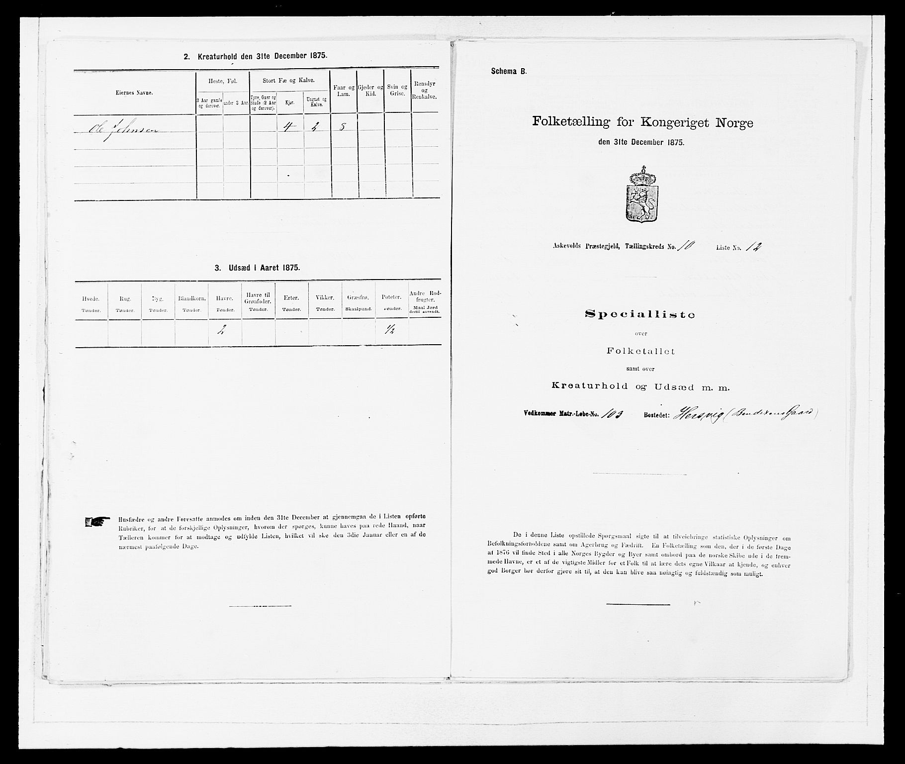 SAB, Folketelling 1875 for 1428P Askvoll prestegjeld, 1875, s. 927