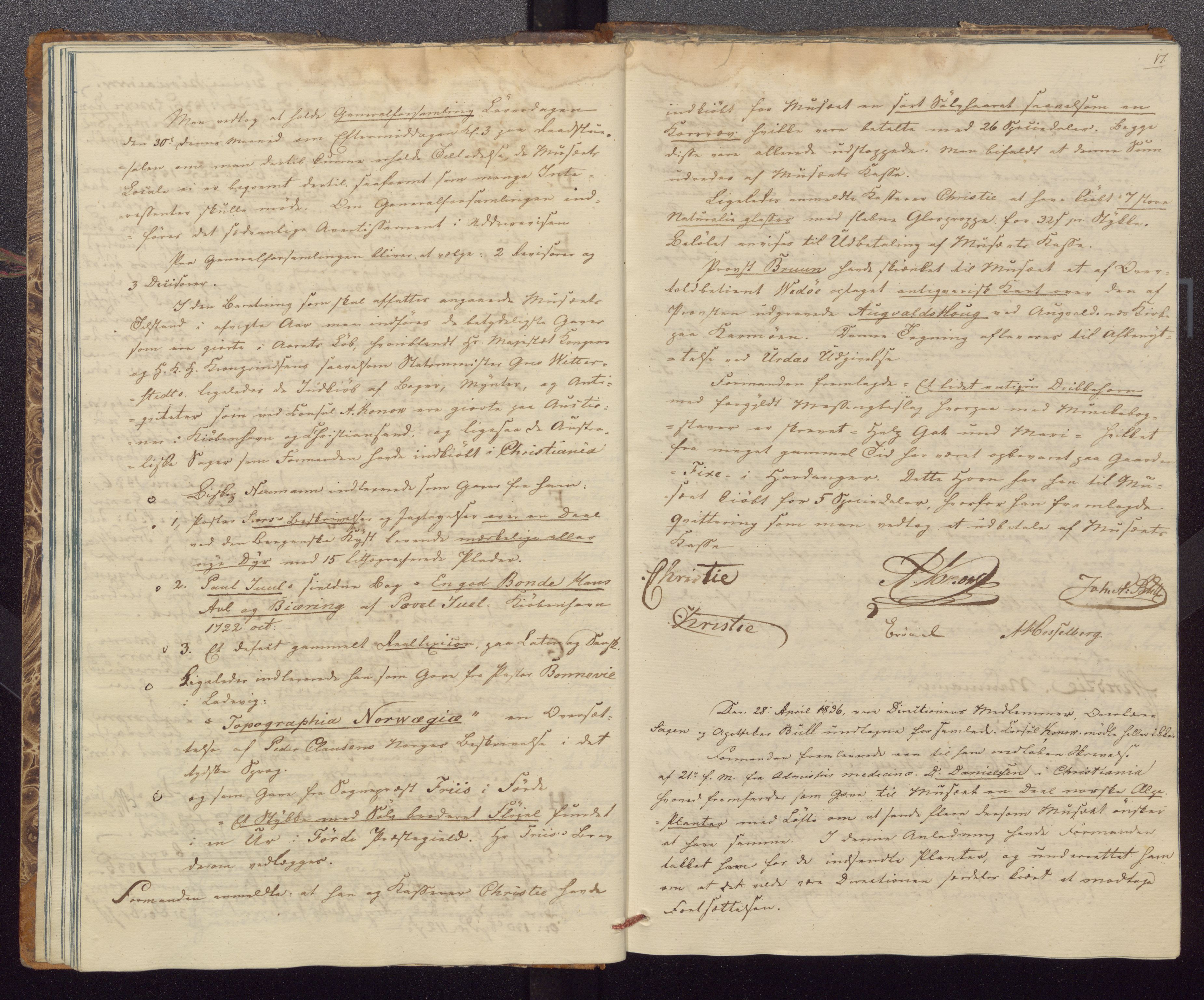 Bergens Museum, UMB/A007/A/Aa/L0004: Forhandlingsprotokoll , 1834-1845, s. 17
