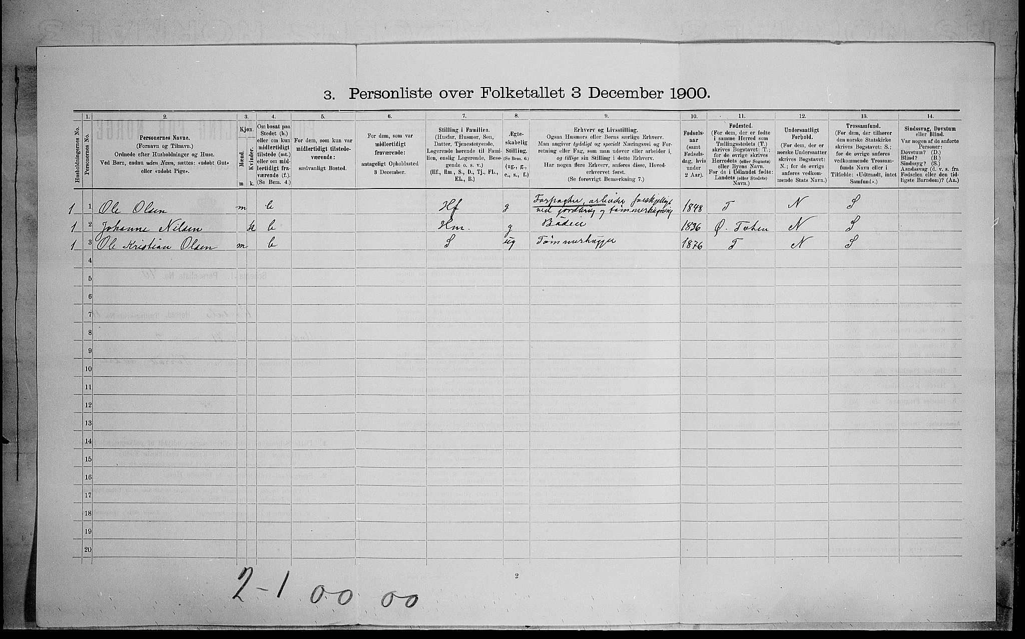 SAH, Folketelling 1900 for 0527 Vardal herred, 1900, s. 1172