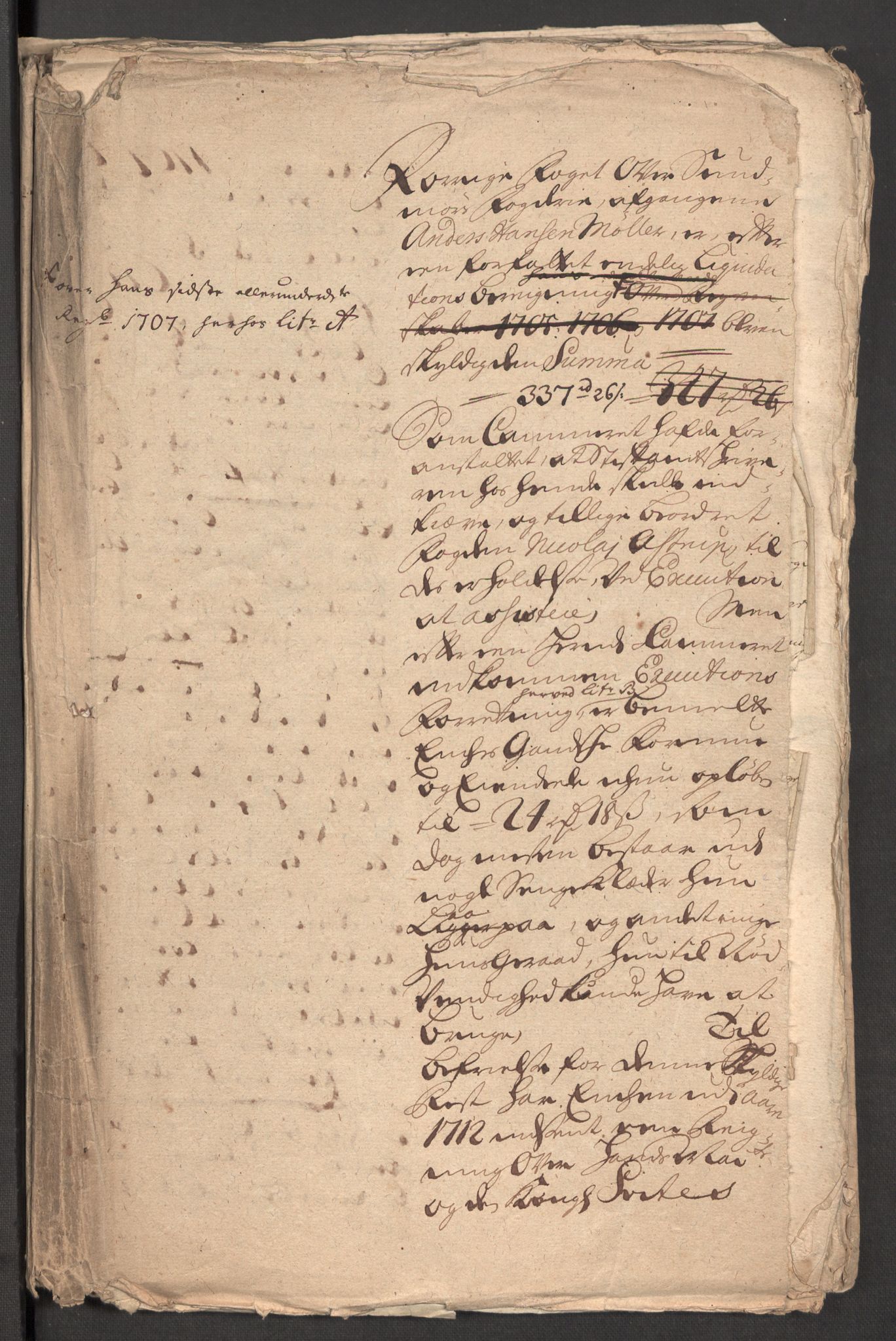 Rentekammeret inntil 1814, Reviderte regnskaper, Fogderegnskap, AV/RA-EA-4092/R54/L3561: Fogderegnskap Sunnmøre, 1706-1707, s. 444