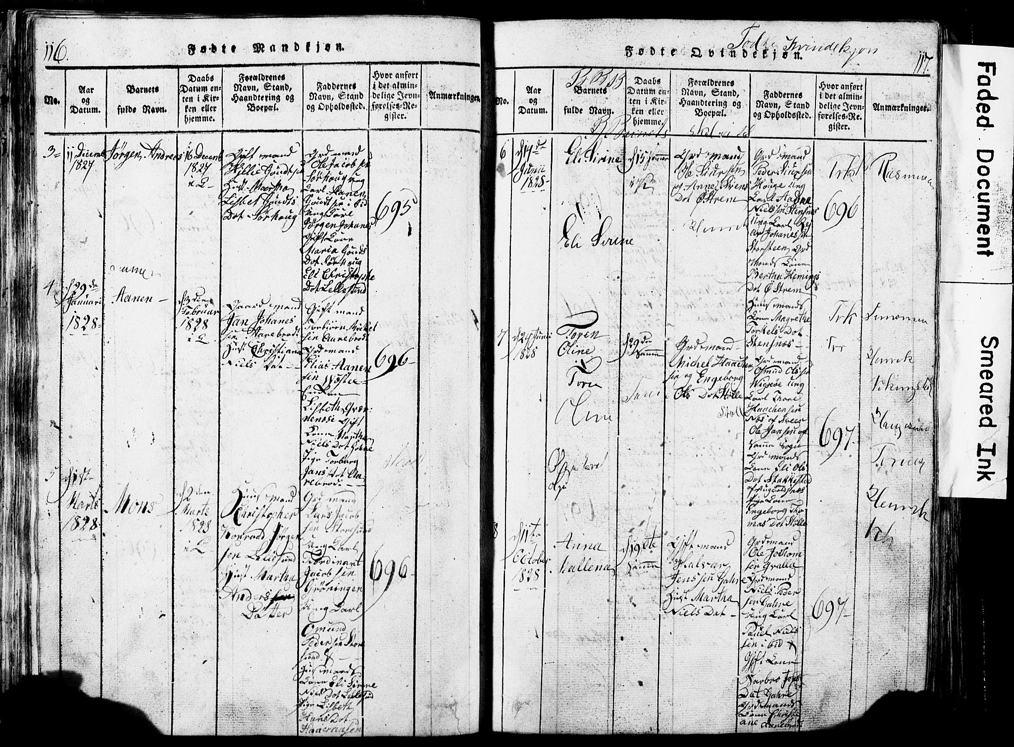 Torvastad sokneprestkontor, AV/SAST-A -101857/H/Ha/Hab/L0002: Klokkerbok nr. B 2, 1817-1834, s. 116-117