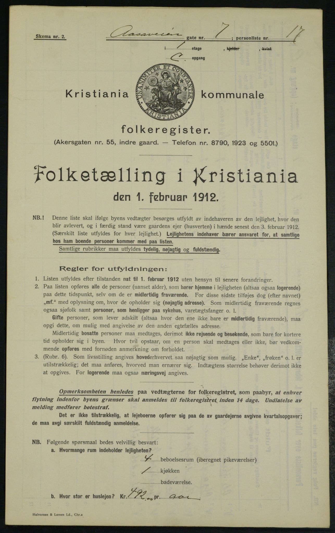OBA, Kommunal folketelling 1.2.1912 for Kristiania, 1912, s. 130959