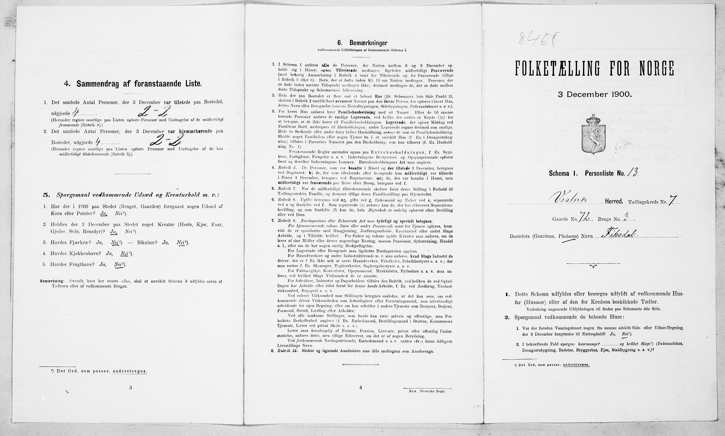 SAT, Folketelling 1900 for 1535 Vestnes herred, 1900, s. 701